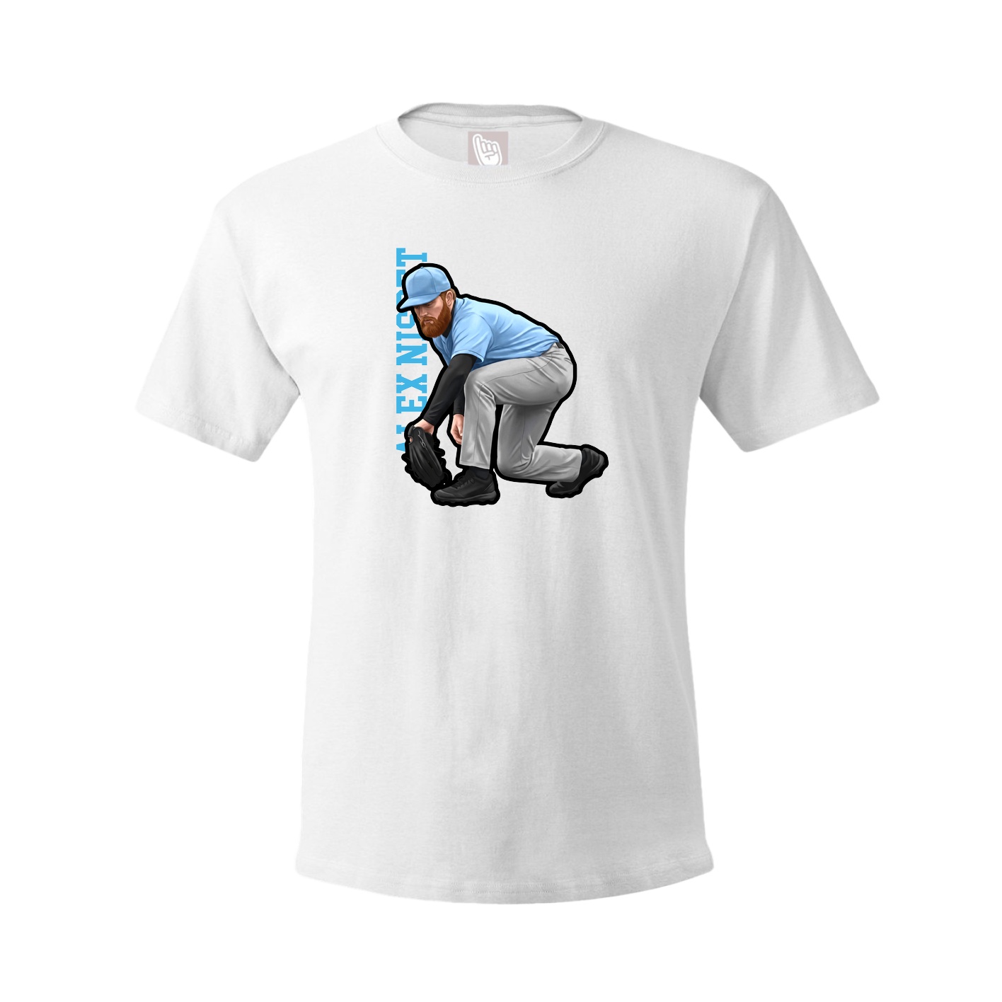 Youth Tee — Name Vertical in White