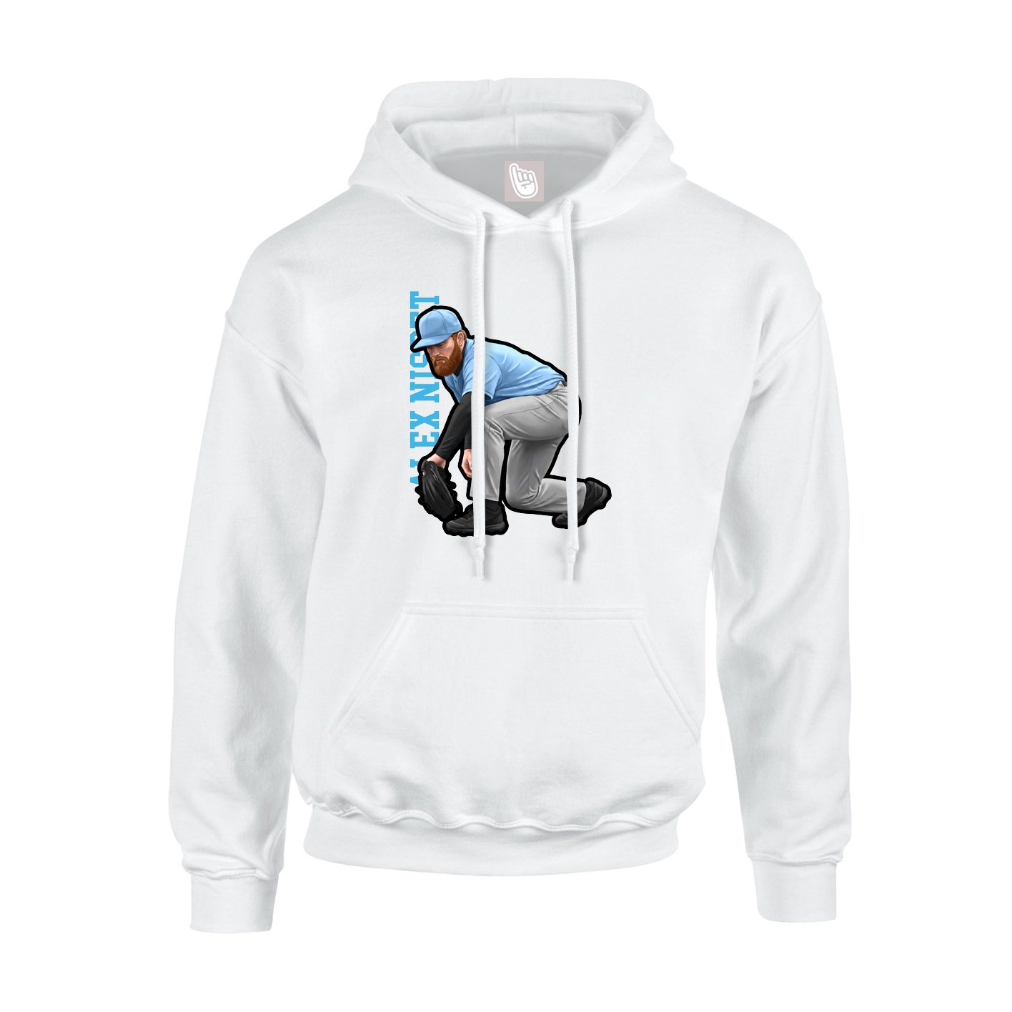 Hoodie — Name Vertical in White