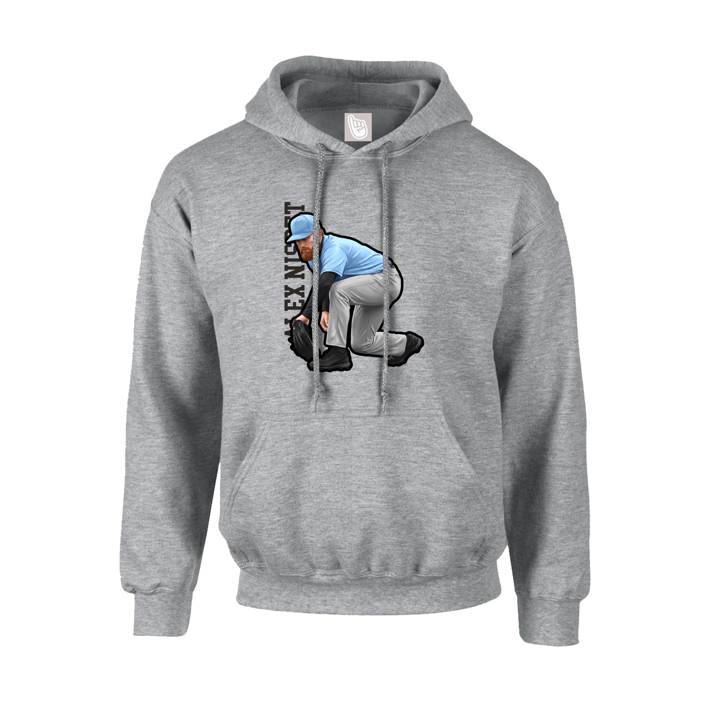 Youth Hoodie — Name Vertical in Grey