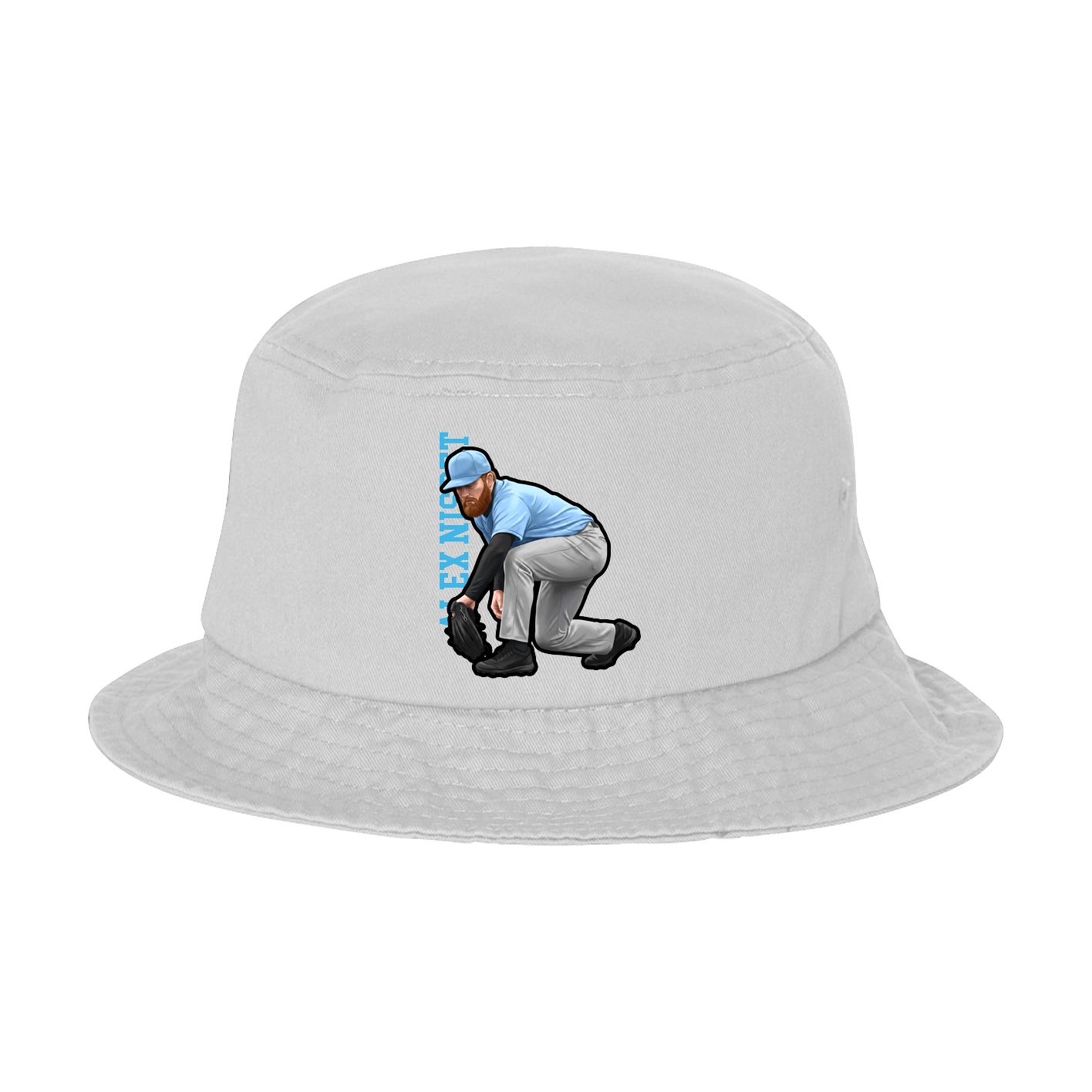 Bucket Cap — Name Vertical in White
