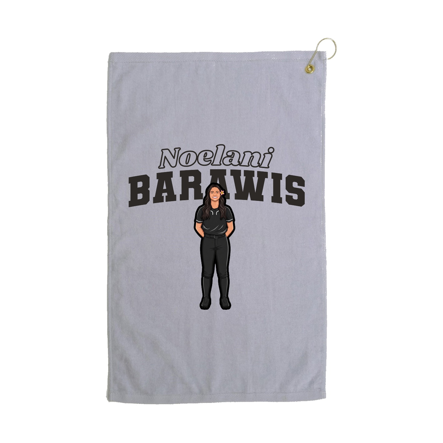 Golf Towel — Name Arch in Grey