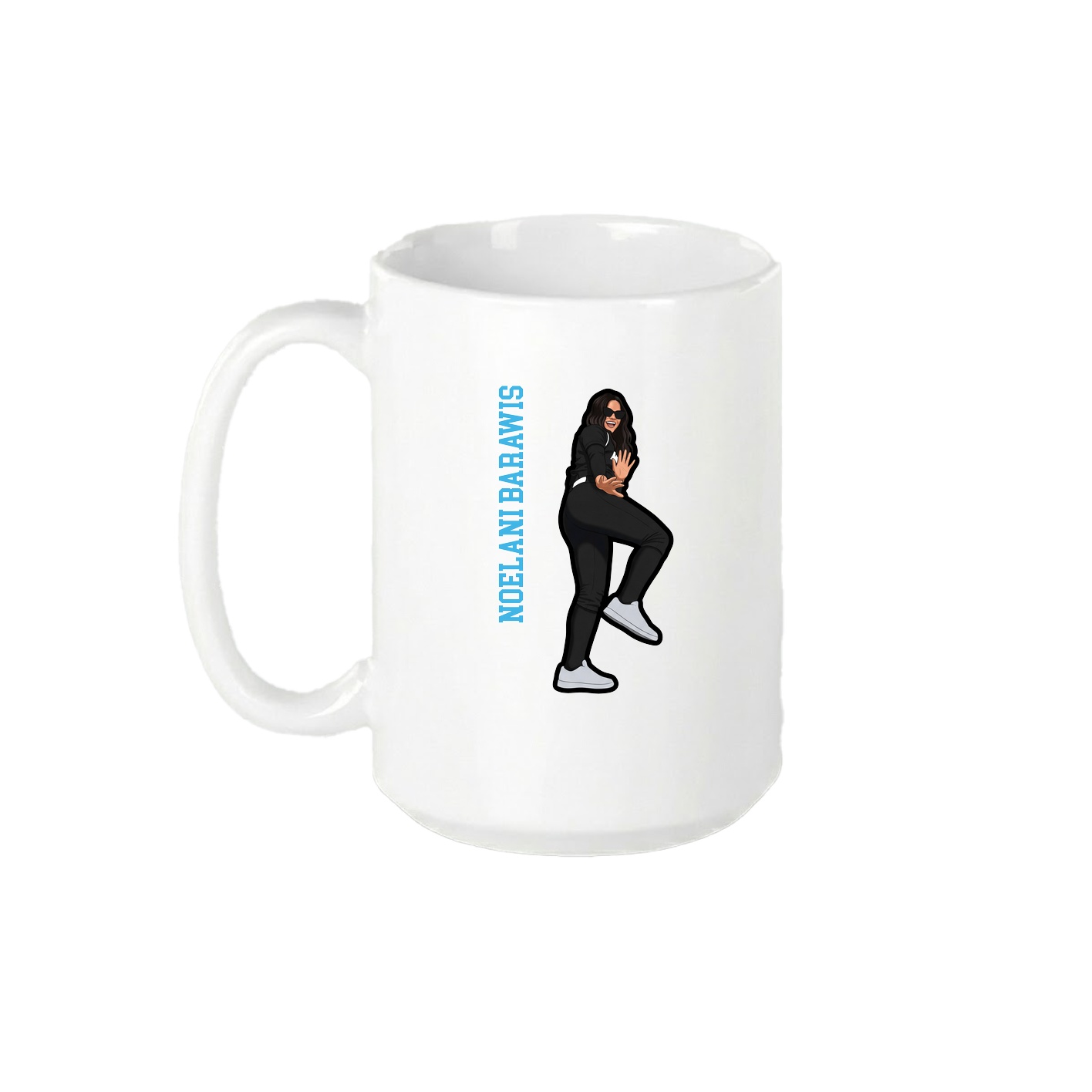 15oz Coffee Mug — Name Vertical in White