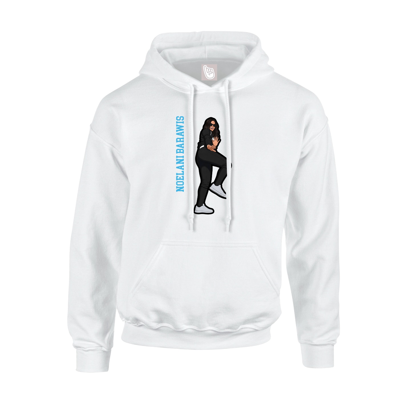 Youth Hoodie — Name Vertical in White