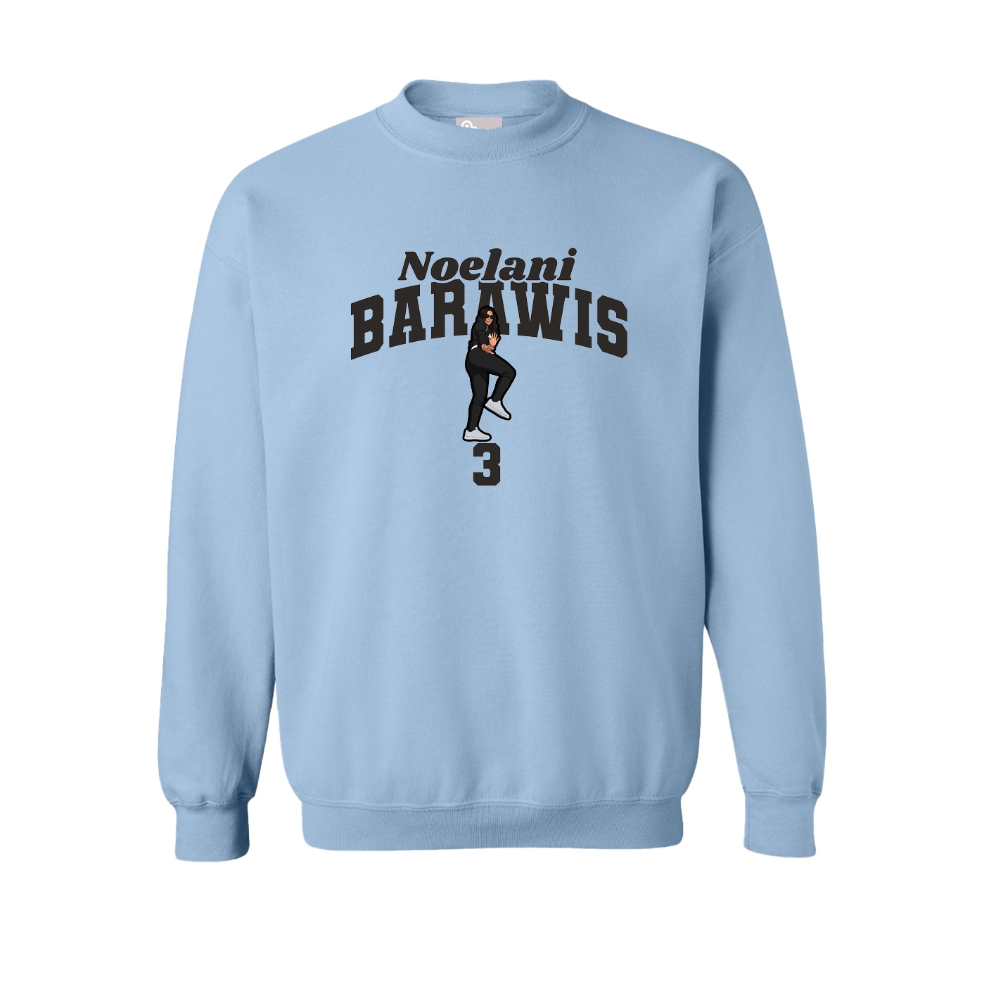 Fleece Crew — Signature Arch in Light Blue