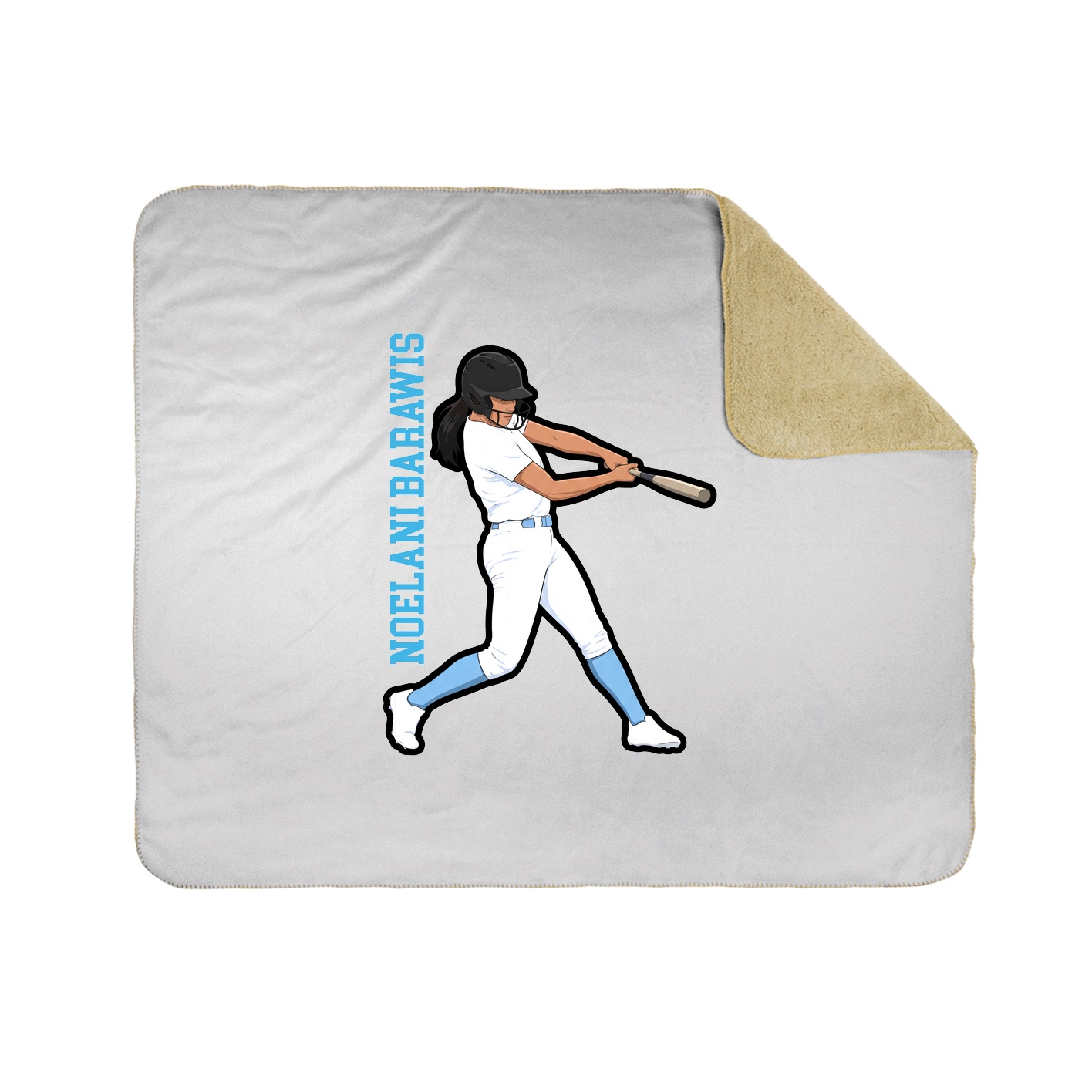 Throw Blanket — Name Vertical in White