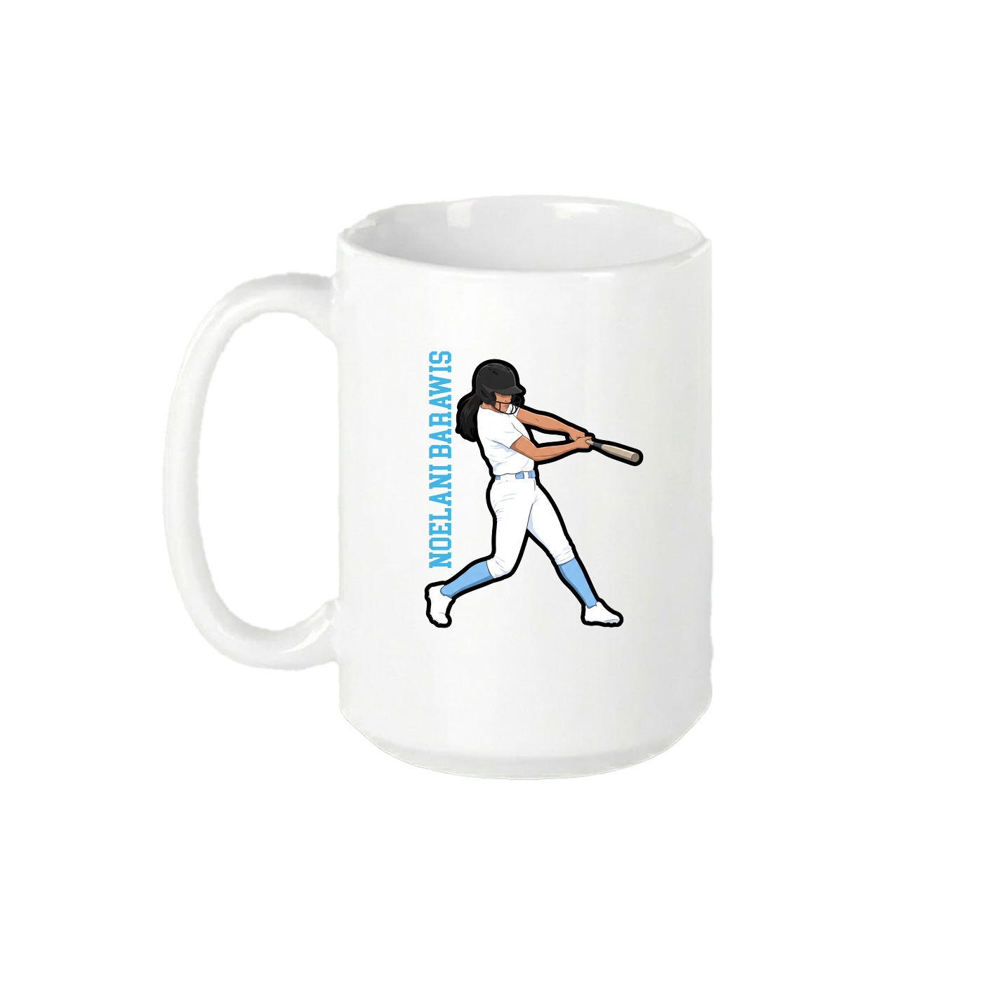 15oz Coffee Mug — Name Vertical in White