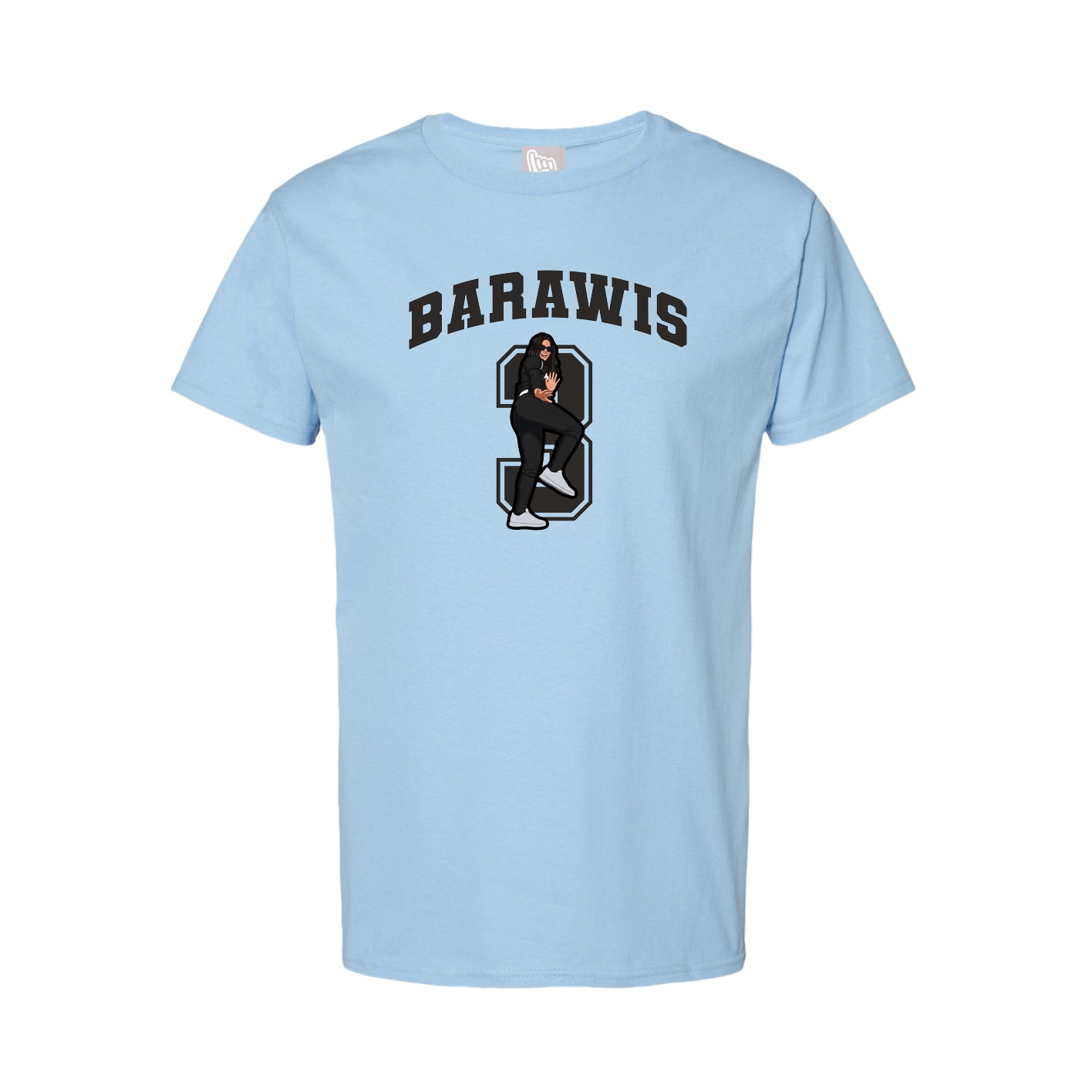 Youth Tee — Number in Light Blue