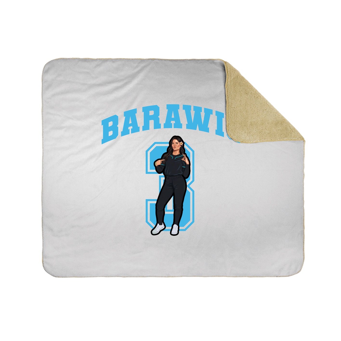 Throw Blanket — Number in White
