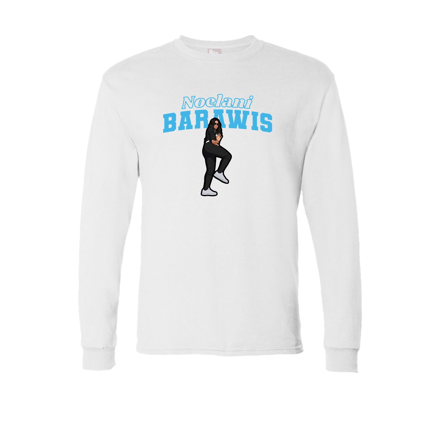 Long Sleeve Tee — Name Arch in White