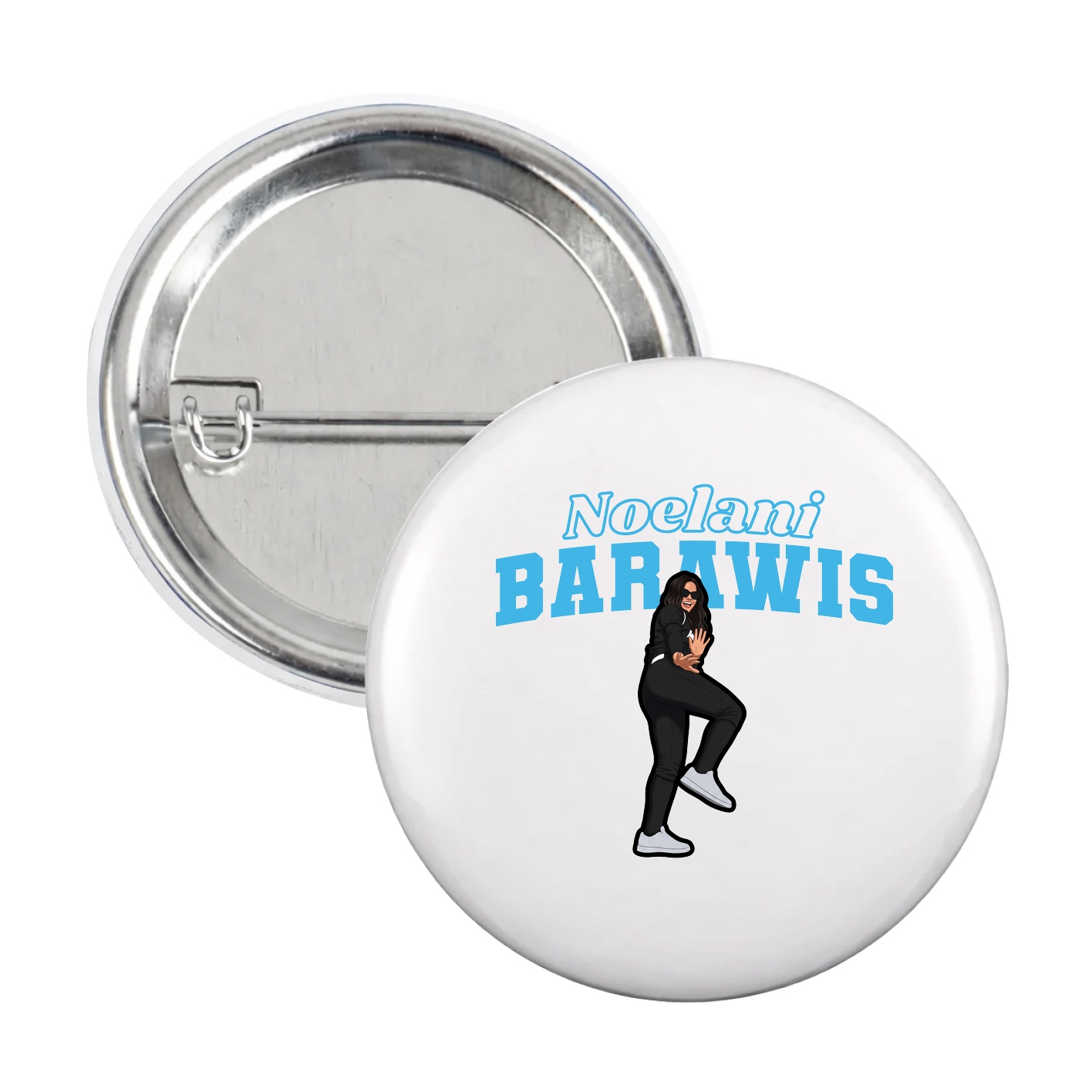 Game Day Button — Name Arch in White
