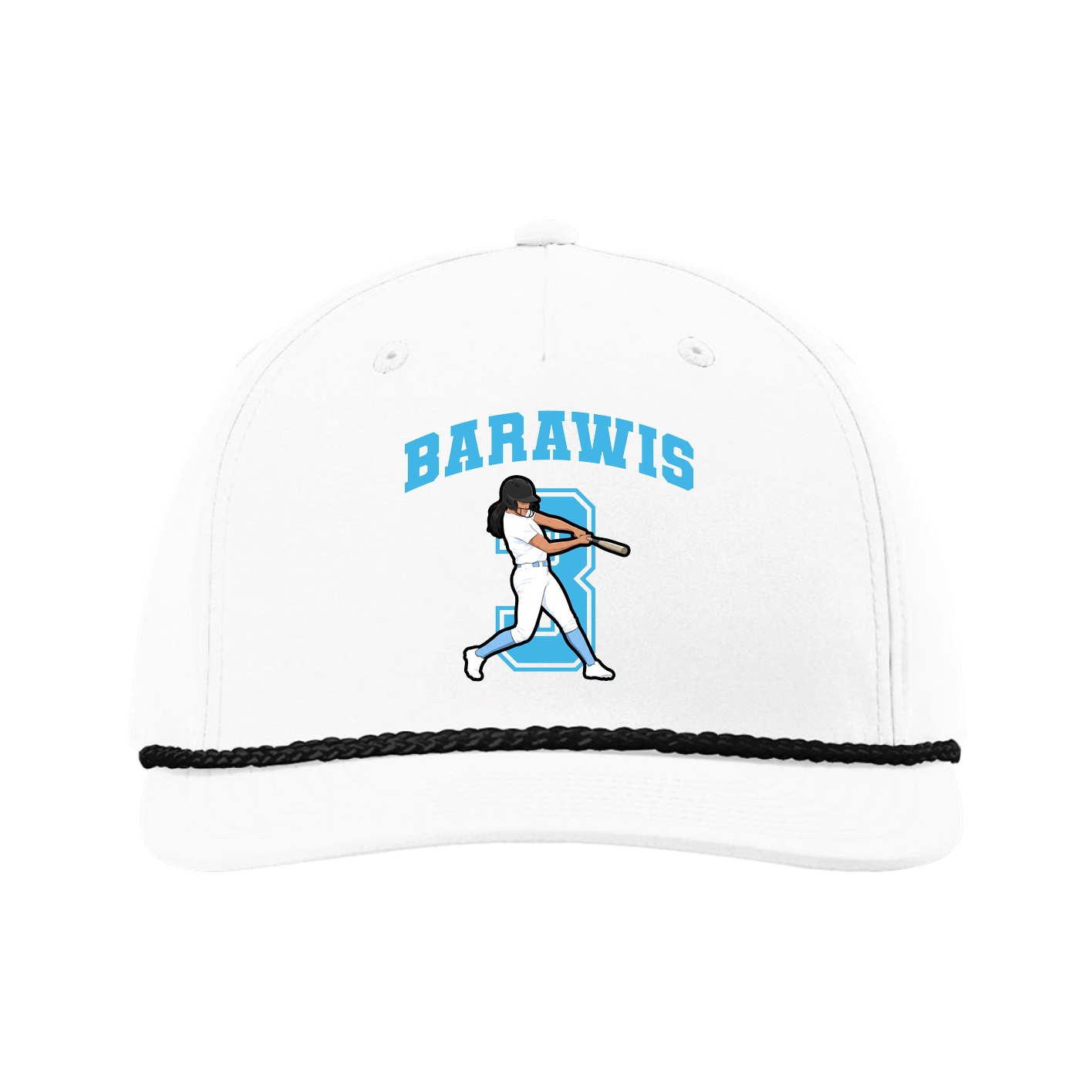 Five-Panel Classic Rope Cap — Number in White