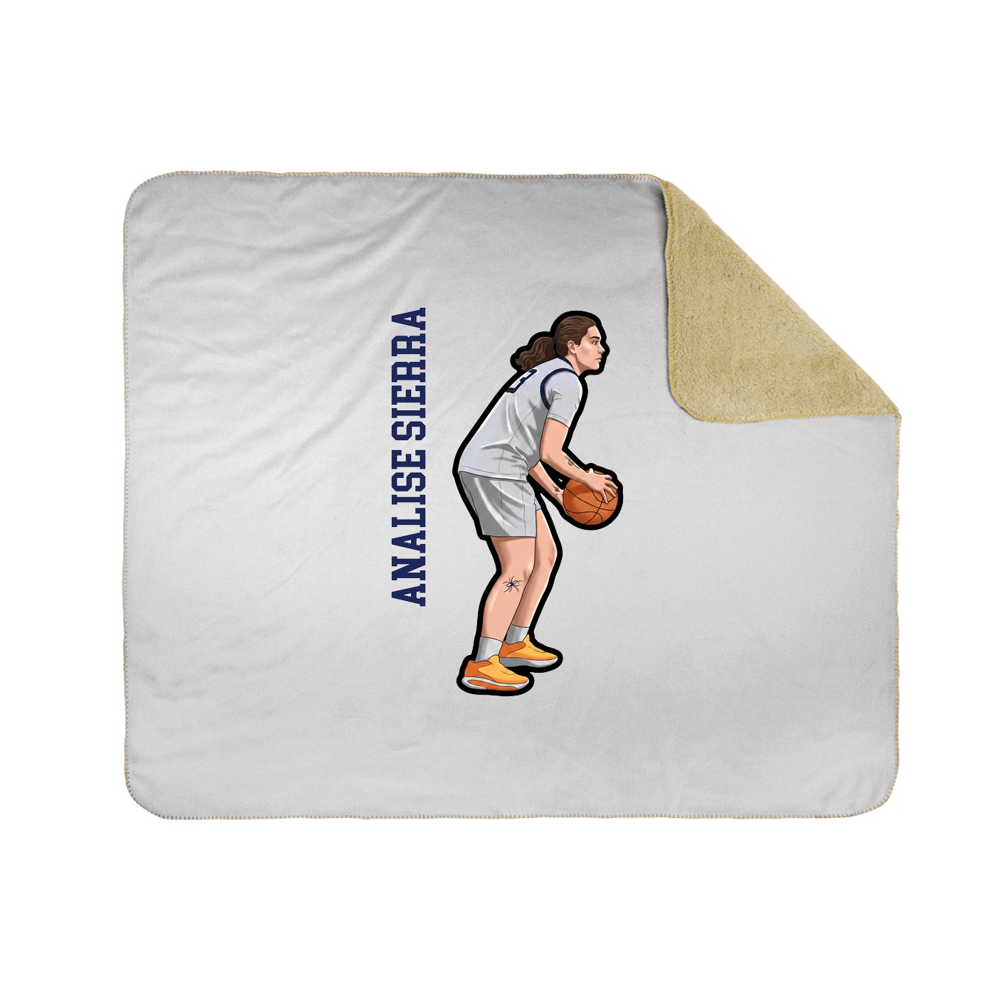 Throw Blanket — Name Vertical in White