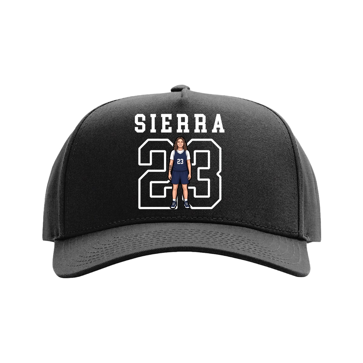 Full Fabric Five-Panel Champ Cap — Shirsey in Black