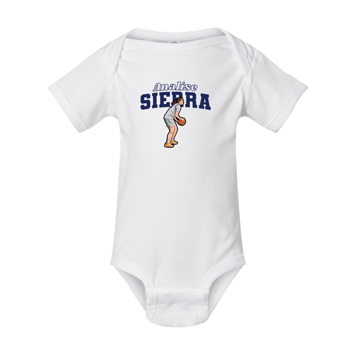 Baby Onesie — Name Arch in White