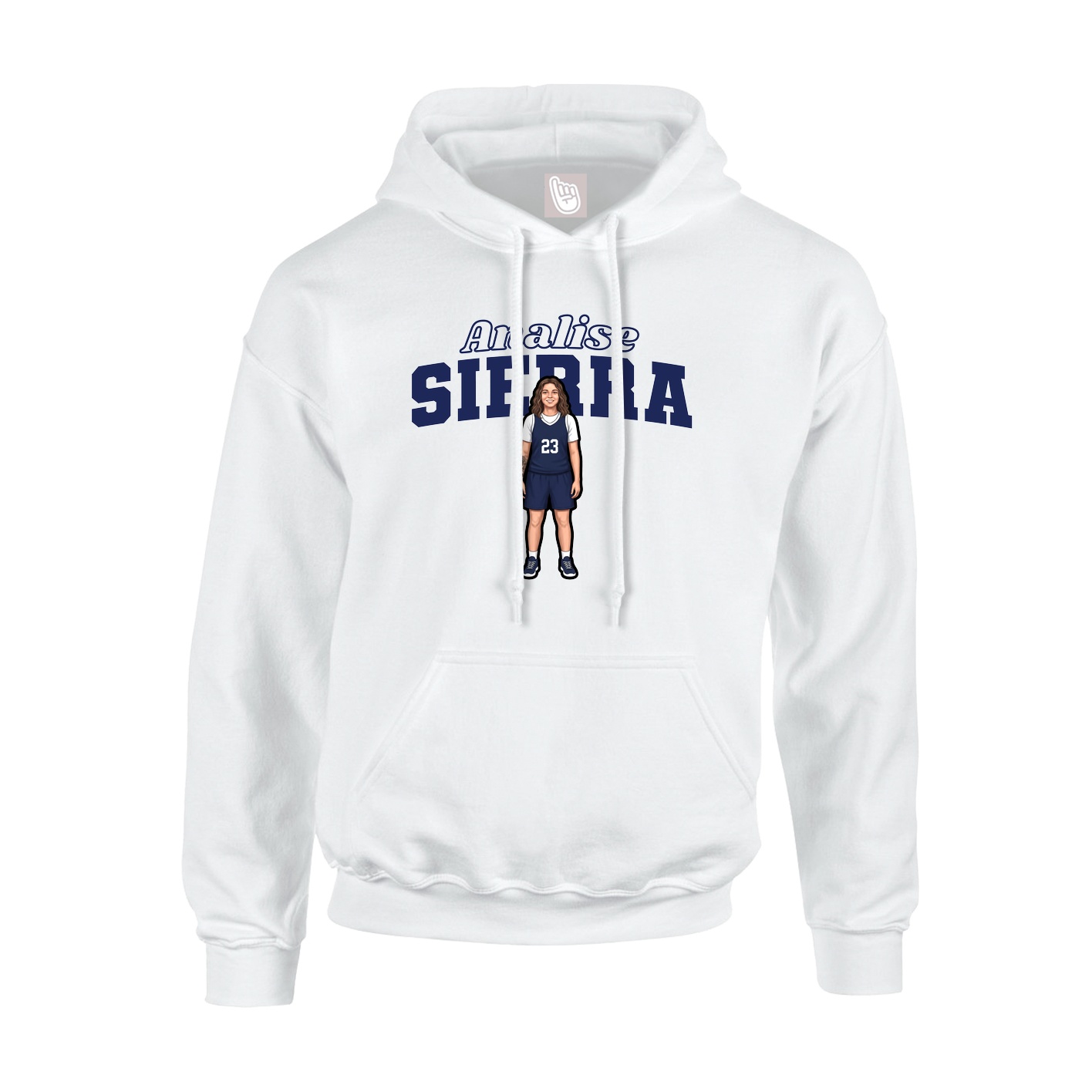 Hoodie — Name Arch in White