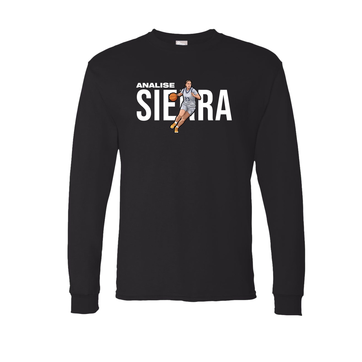 Long Sleeve Tee — Player Name in Black