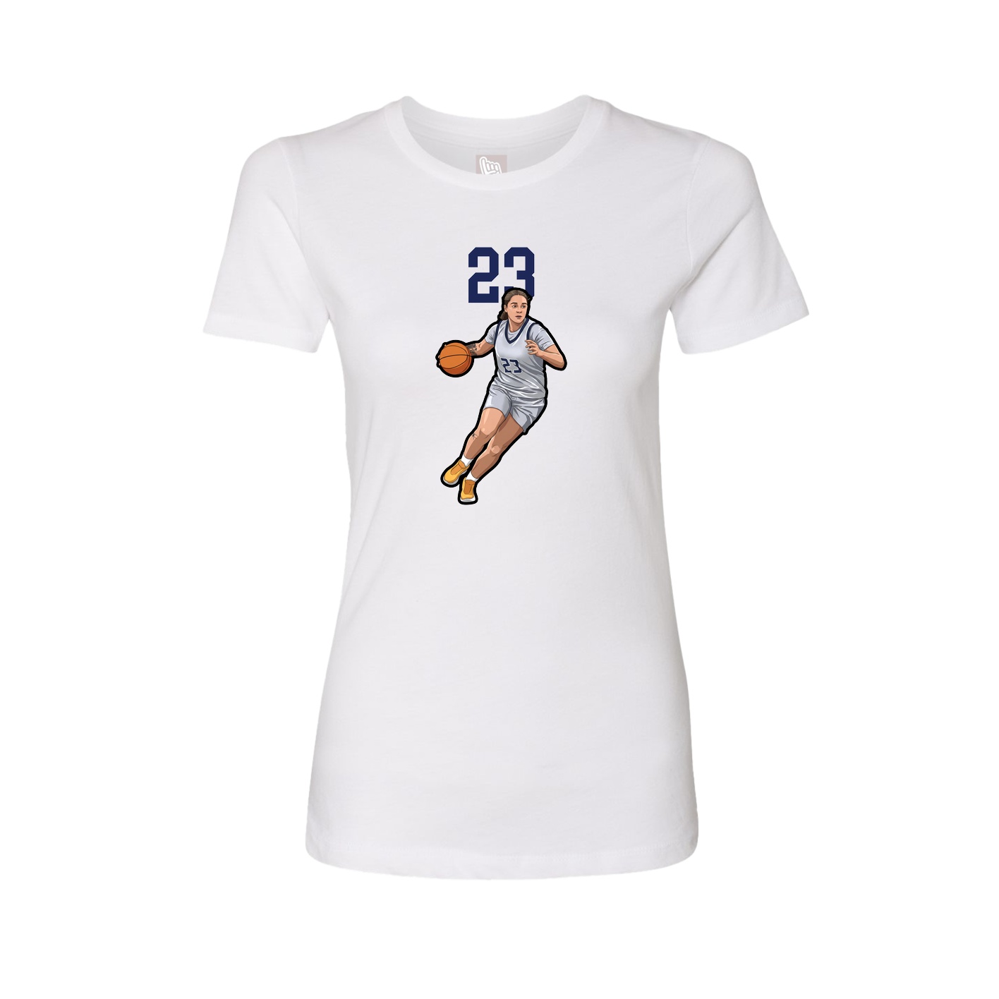 Fitted Women's Tee — Number Top in White