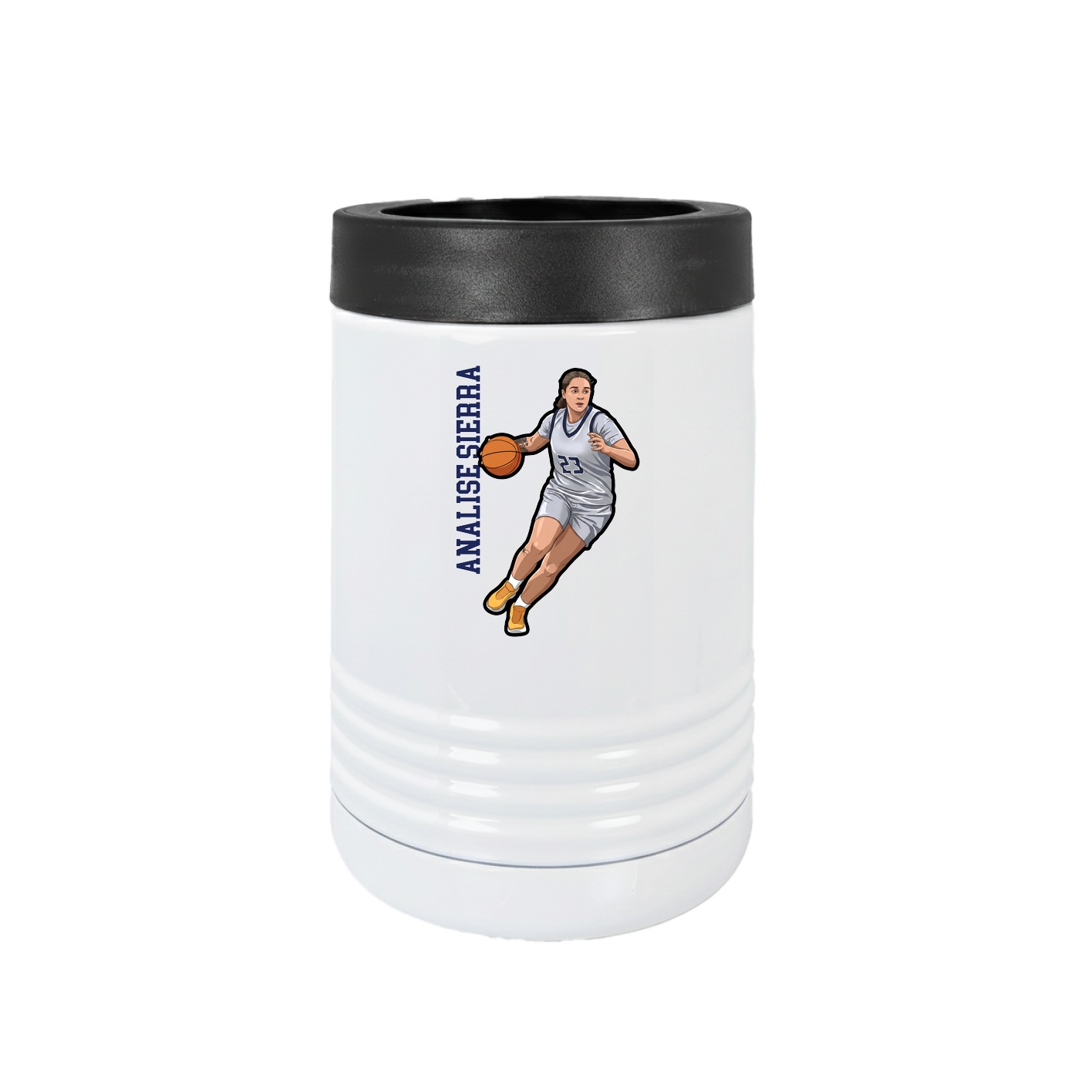 Beverage Holder — Name Vertical in White