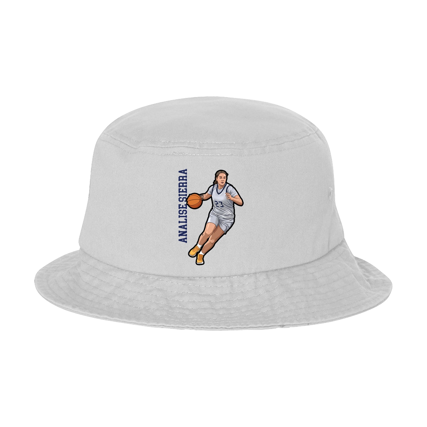 Bucket Cap — Name Vertical in White