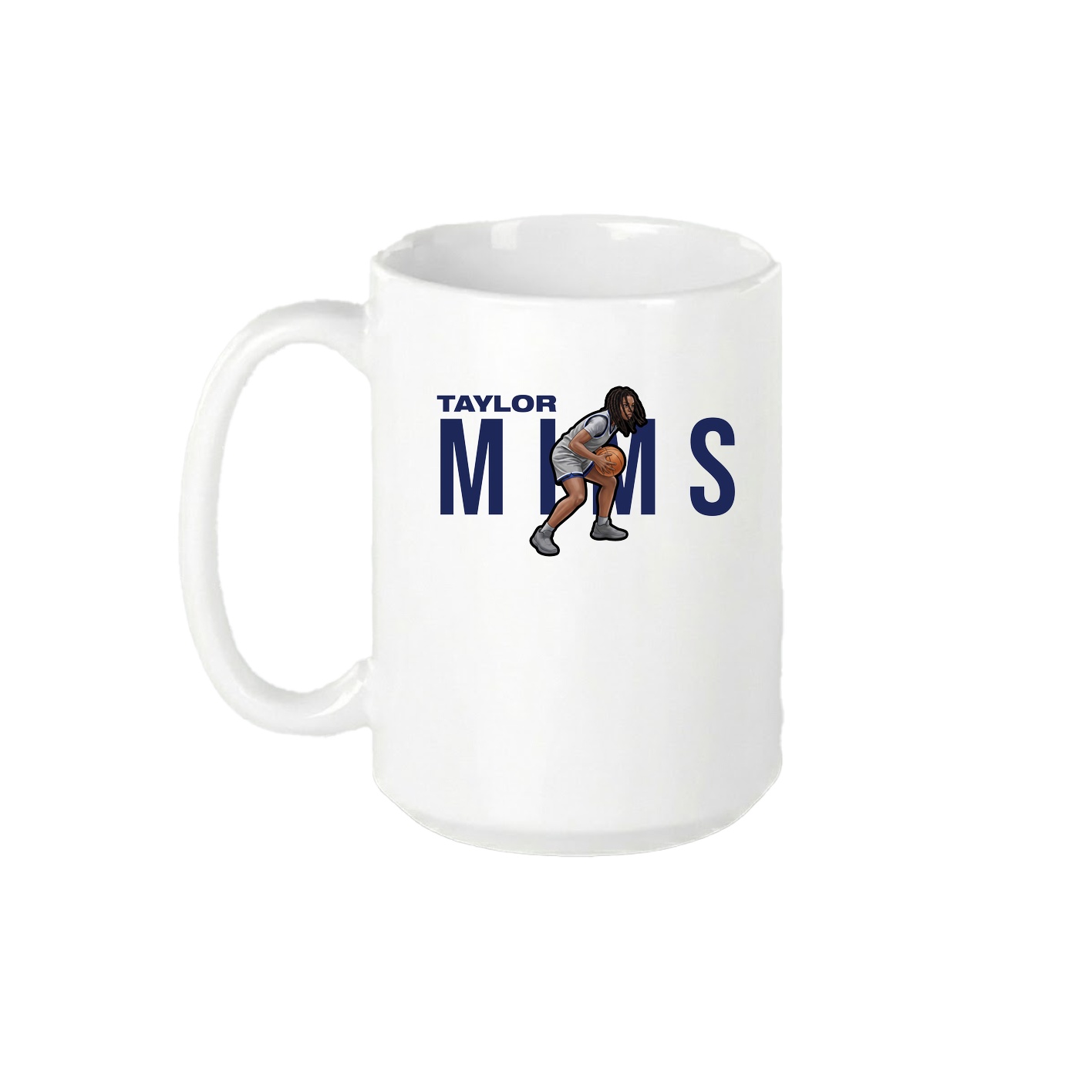 15oz Coffee Mug — Player Name in White