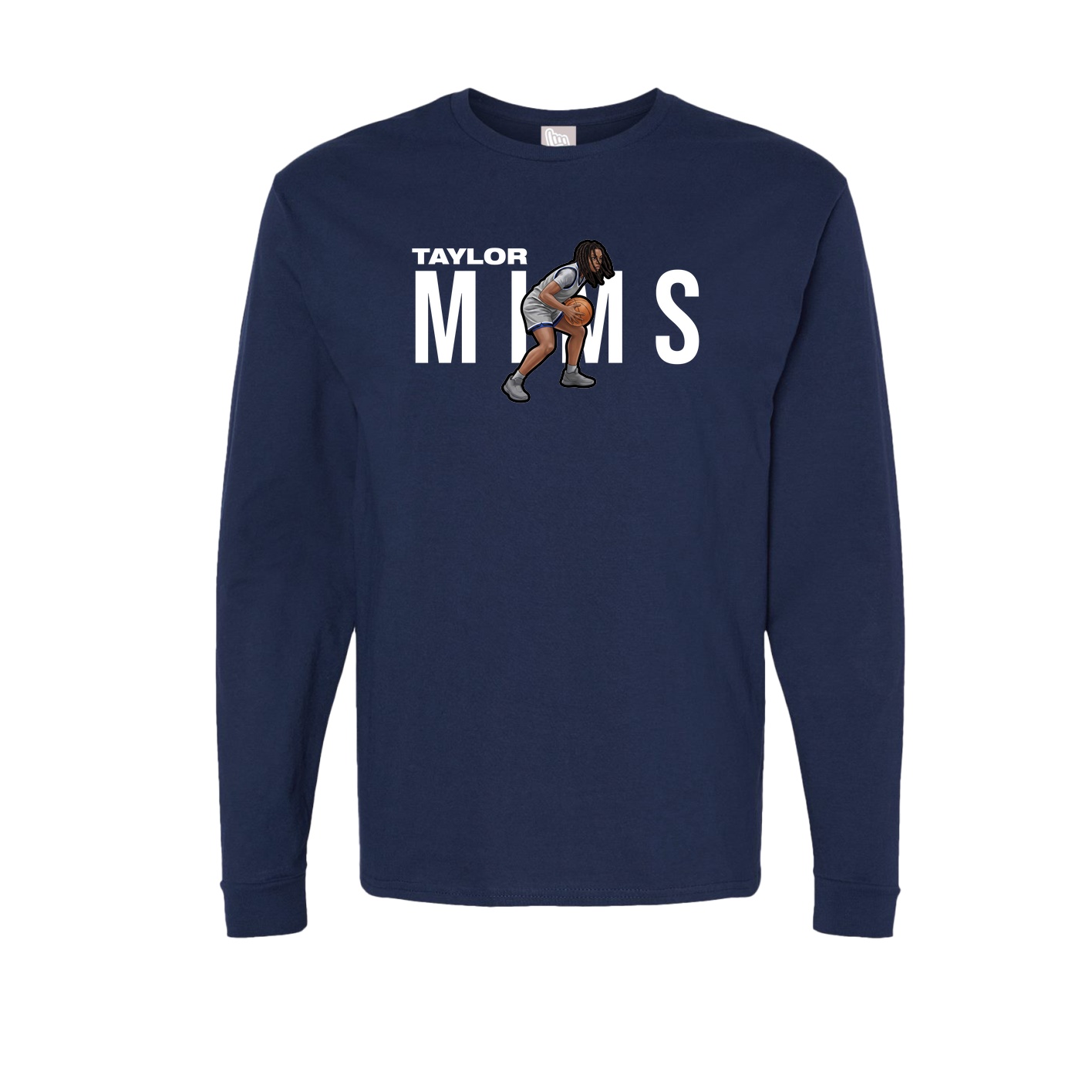 Long Sleeve Tee — Player Name in Navy