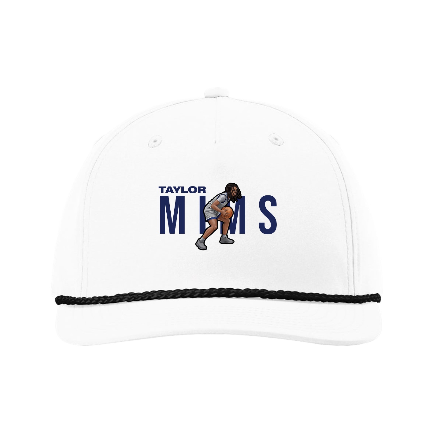 Five-Panel Classic Rope Cap — Player Name in White