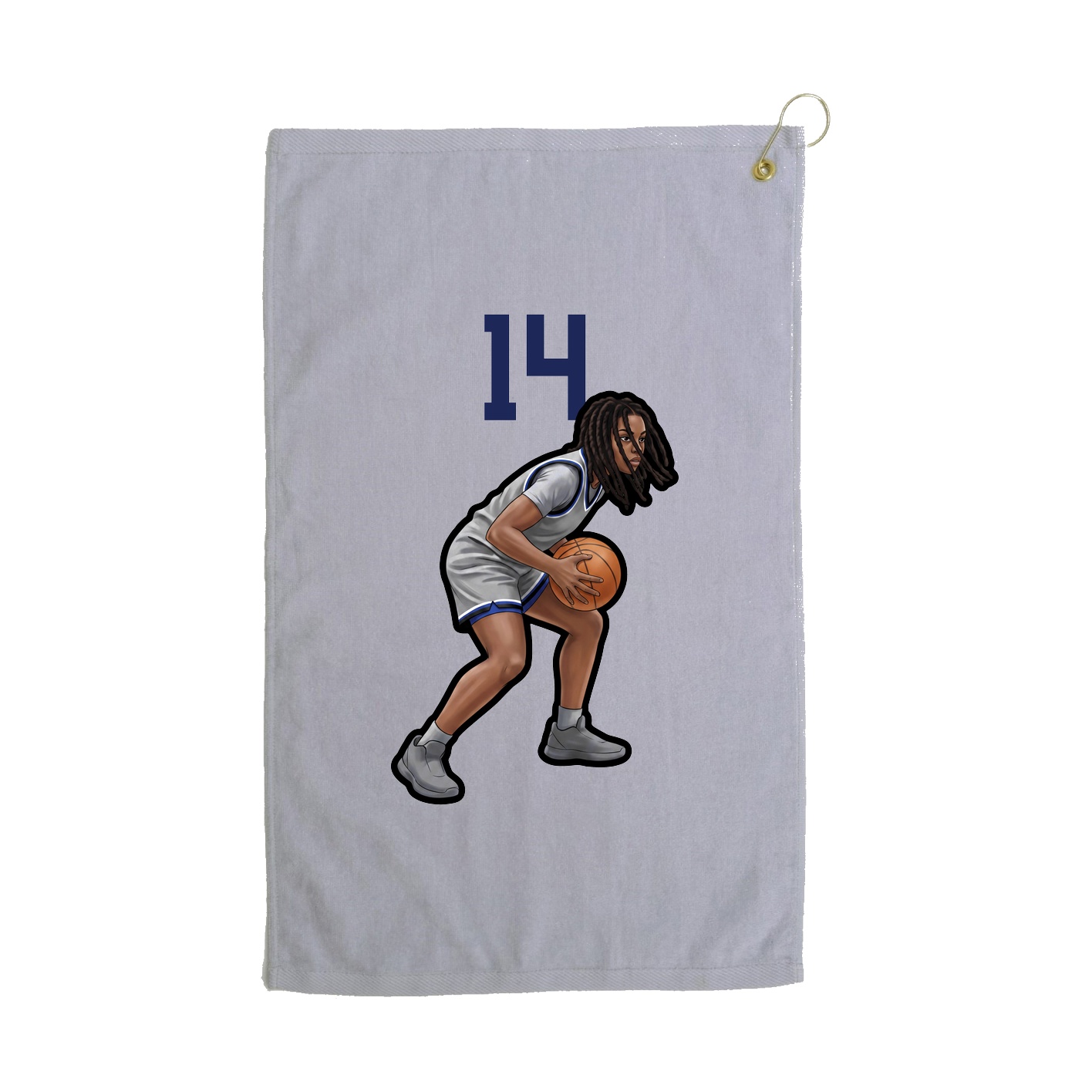 Golf Towel — Number Top in Grey