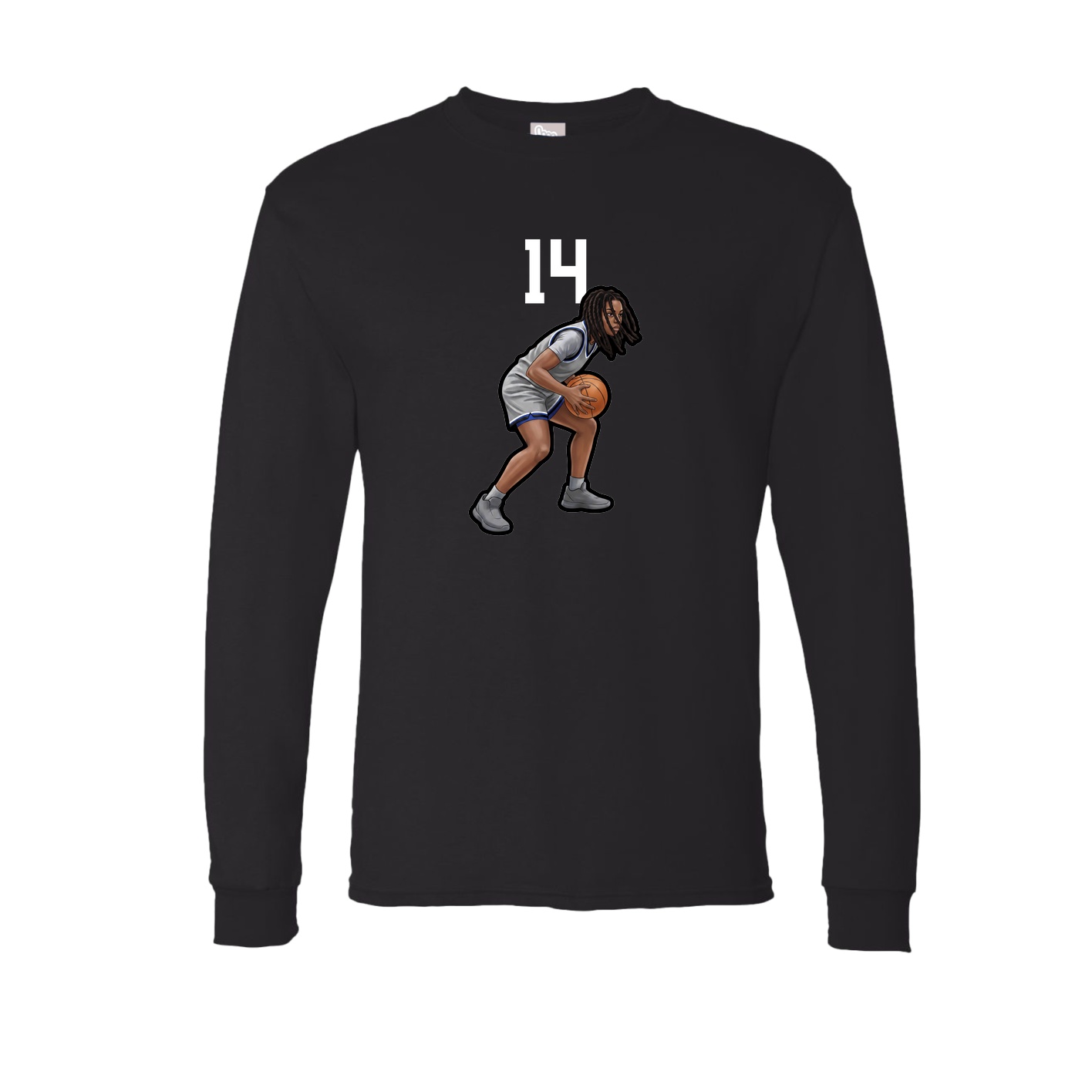 Long Sleeve Tee — Number Top in Black