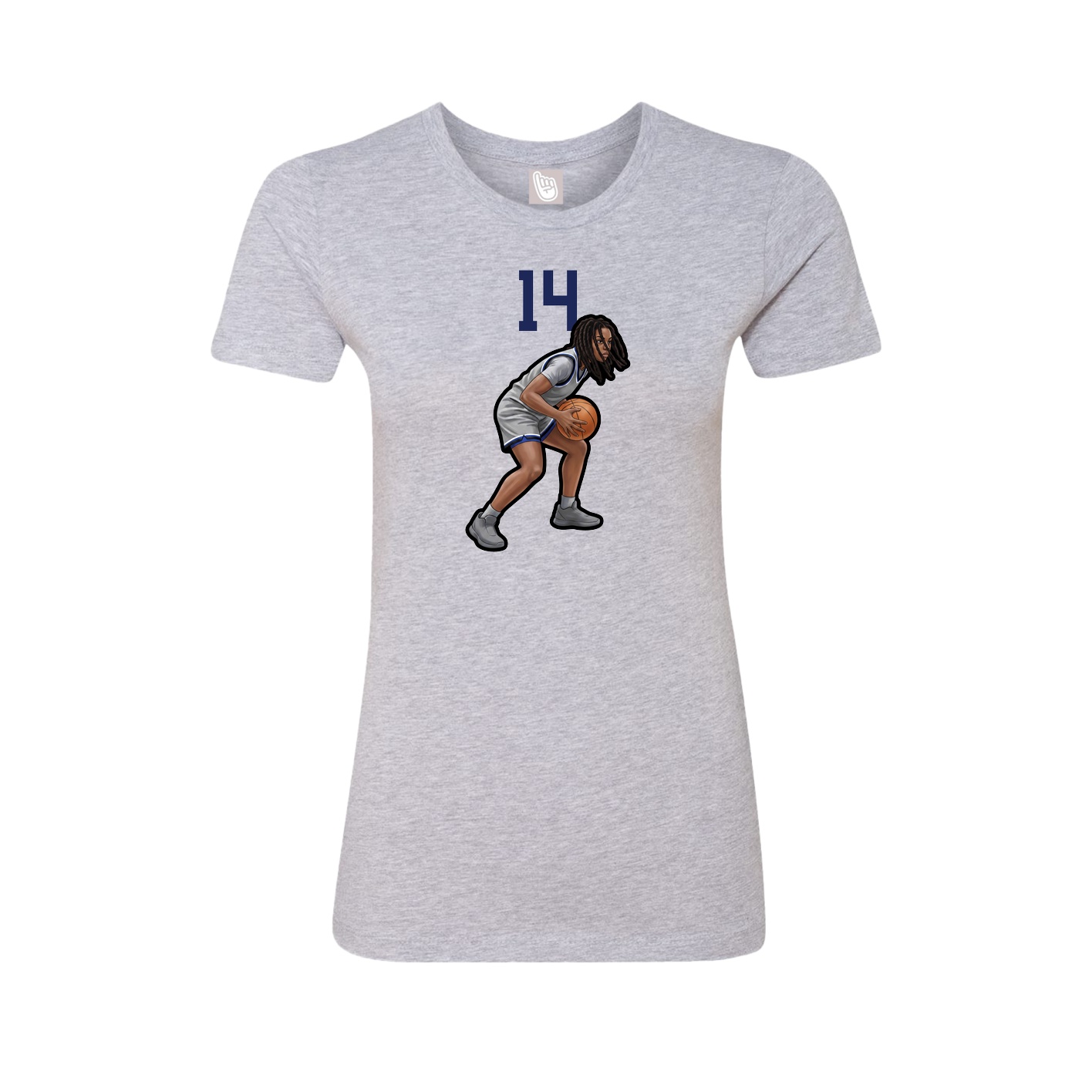Fitted Women's Tee — Number Top in Grey