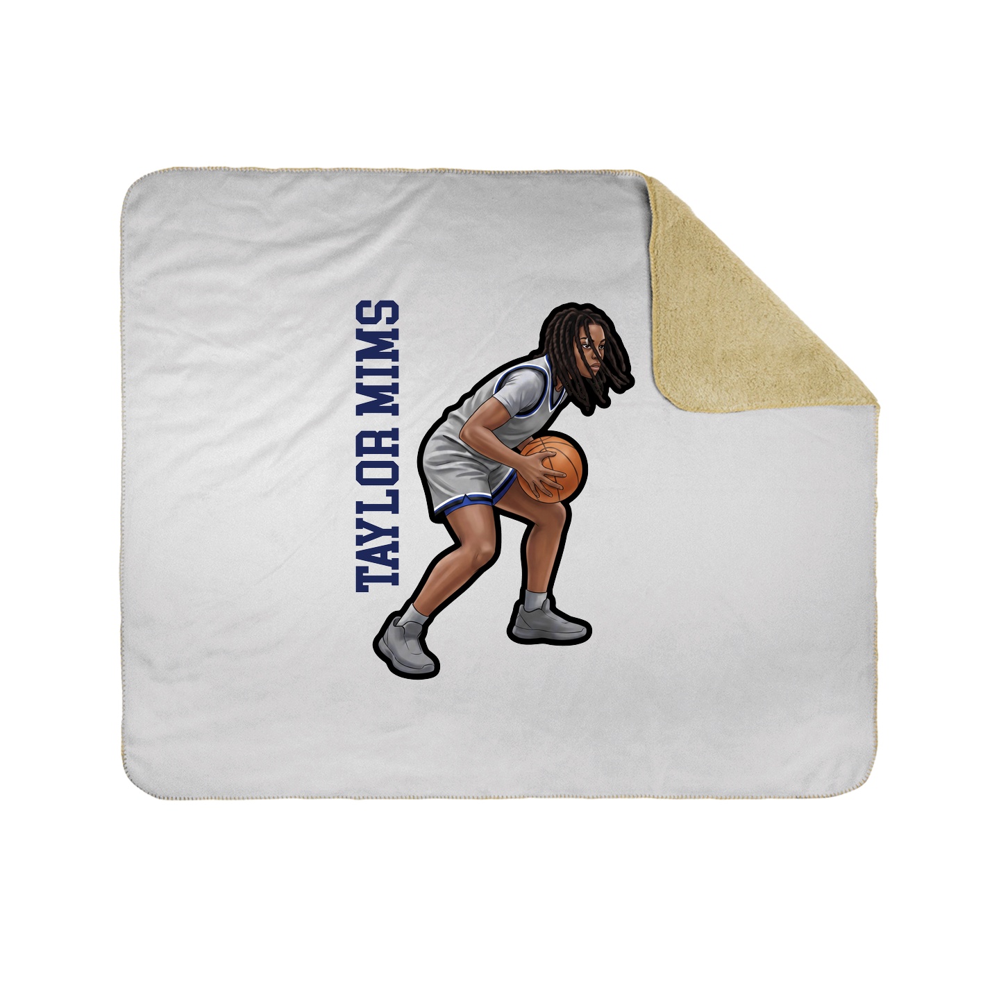 Throw Blanket — Name Vertical in White