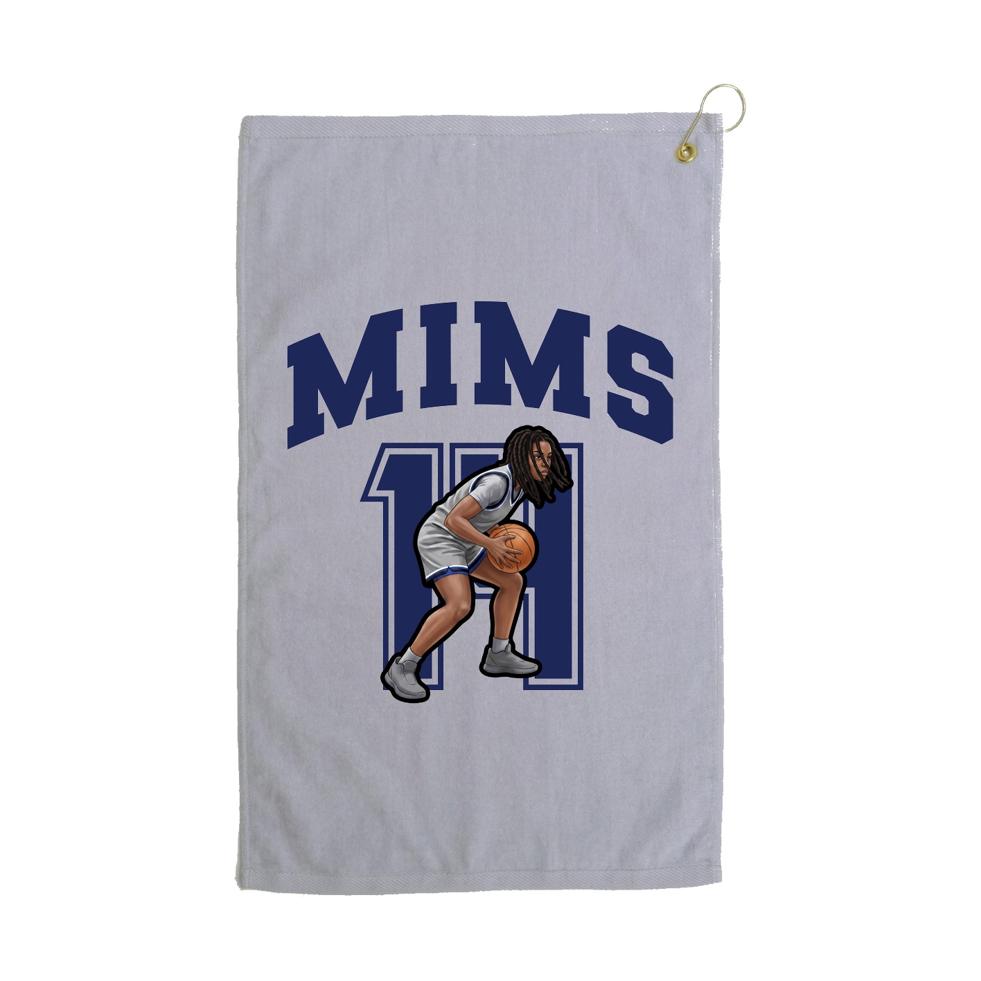 Golf Towel — Number in Grey