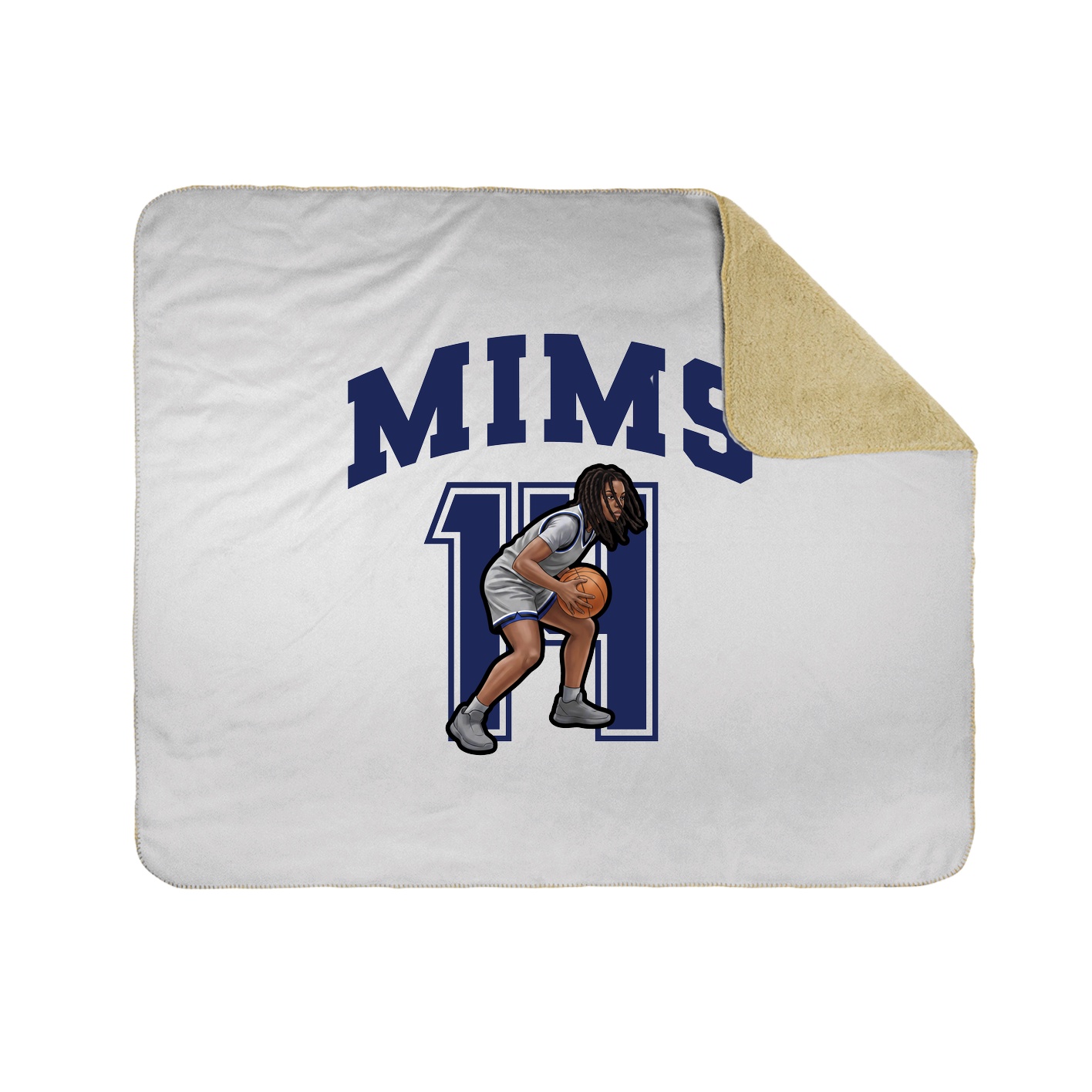 Throw Blanket — Number in White