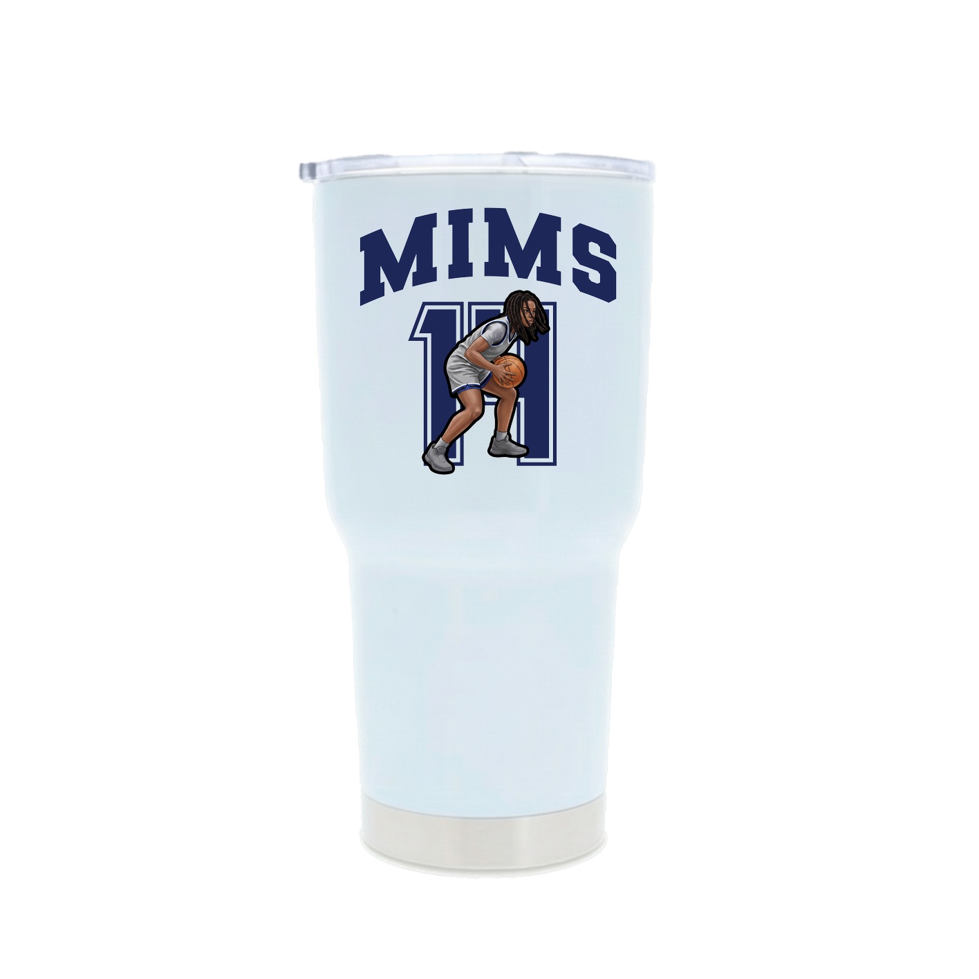 30oz Stainless Steel Tumbler — Number in White