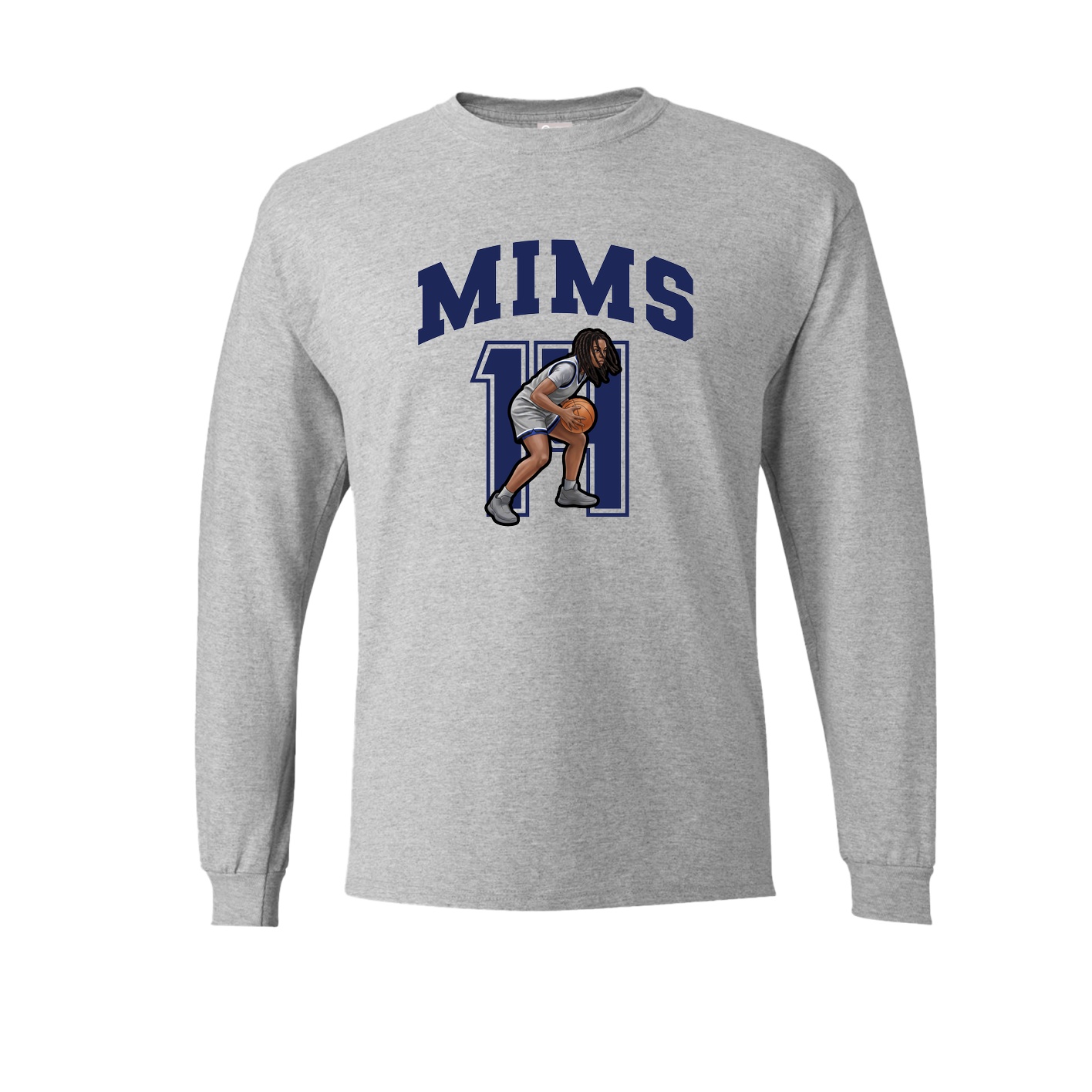 Long Sleeve Tee — Number in Grey