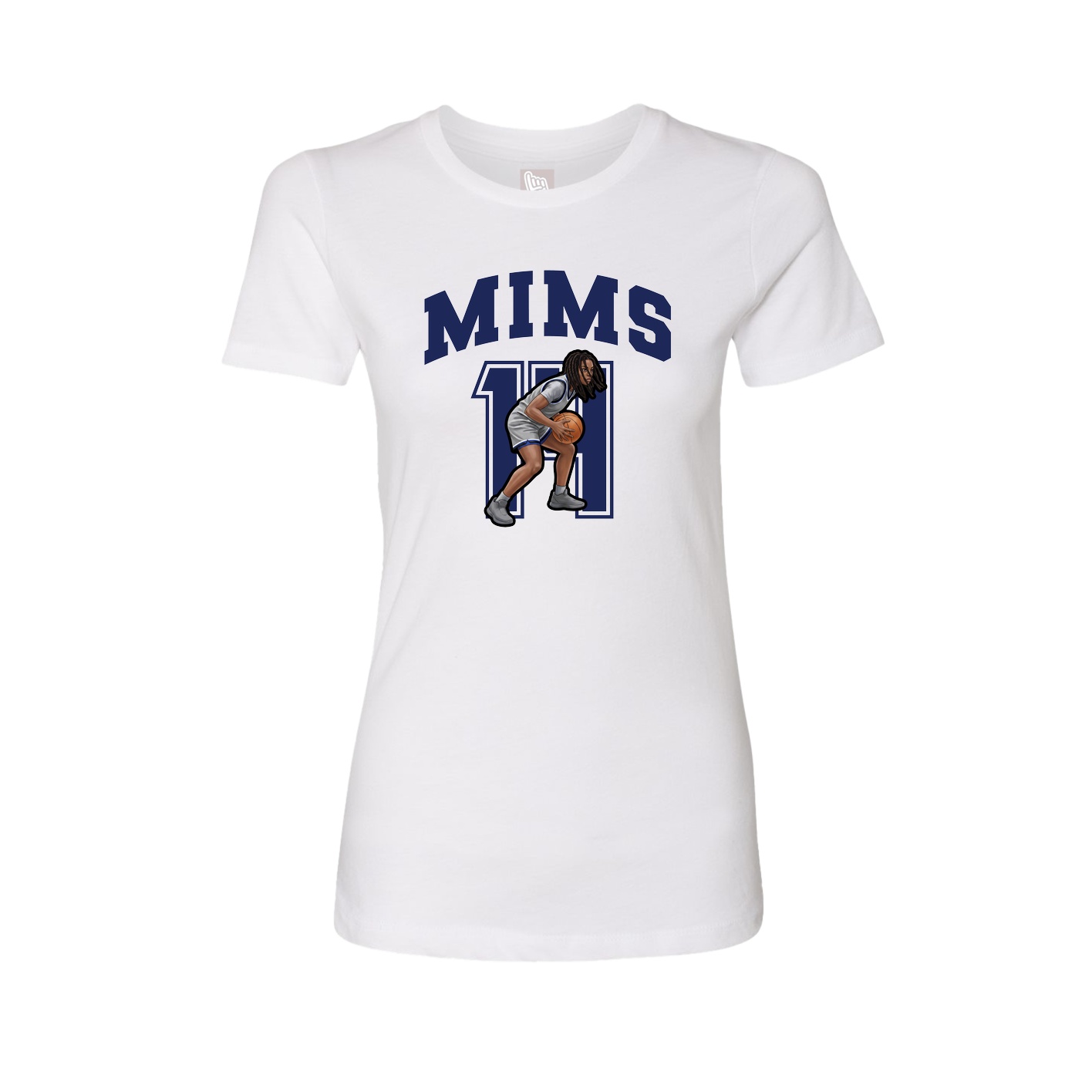 Fitted Women's Tee — Number in White