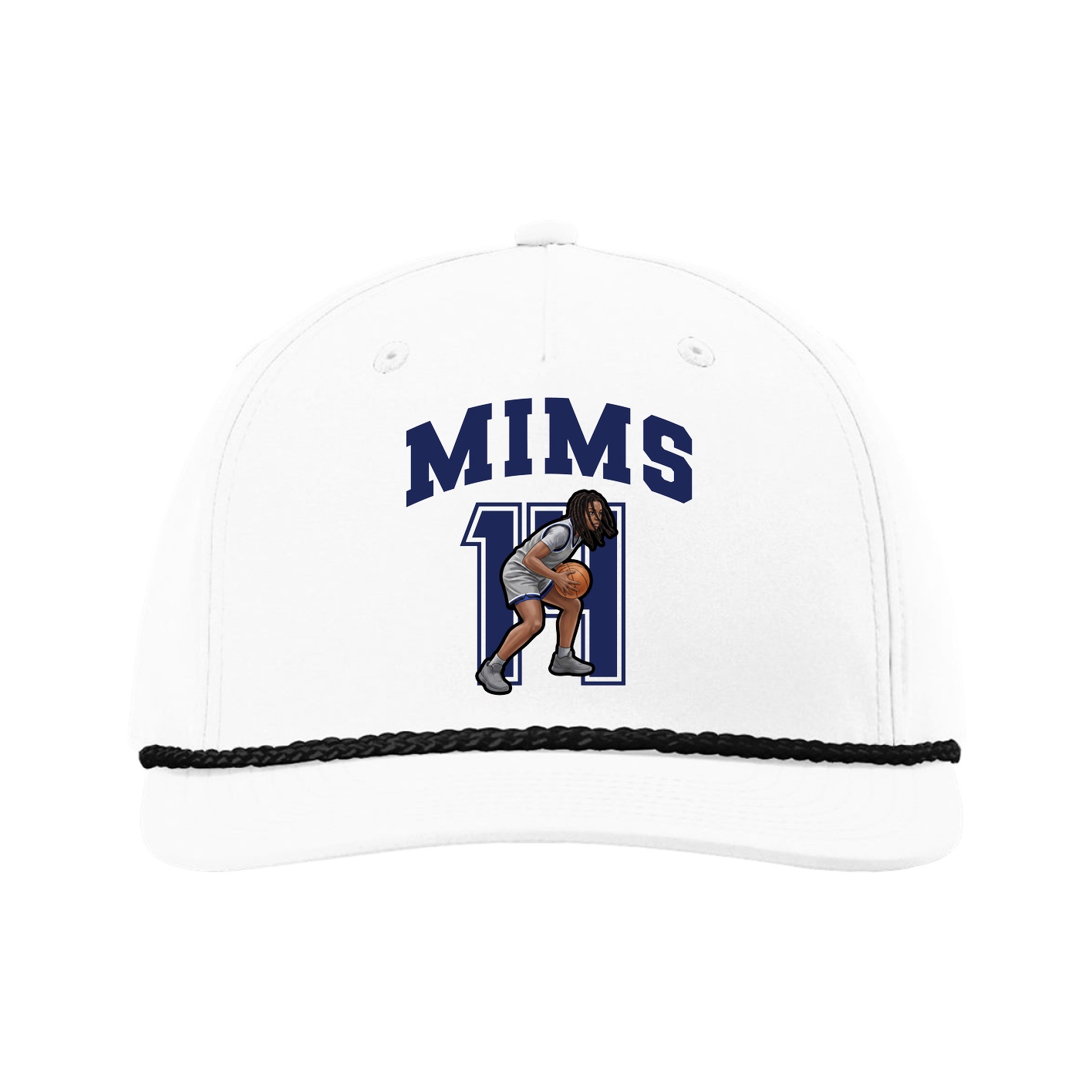 Five-Panel Classic Rope Cap — Number in White