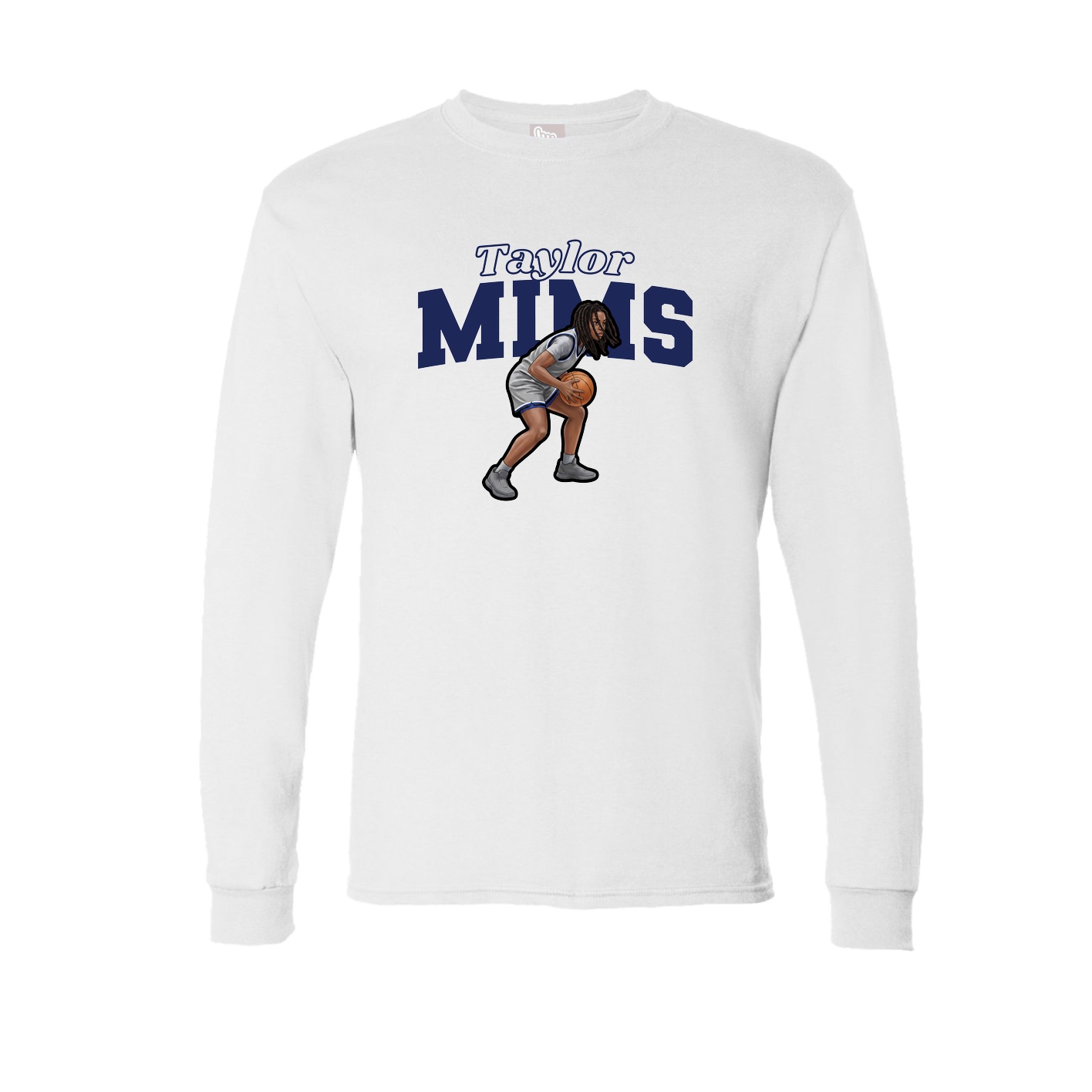 Long Sleeve Tee — Name Arch in White