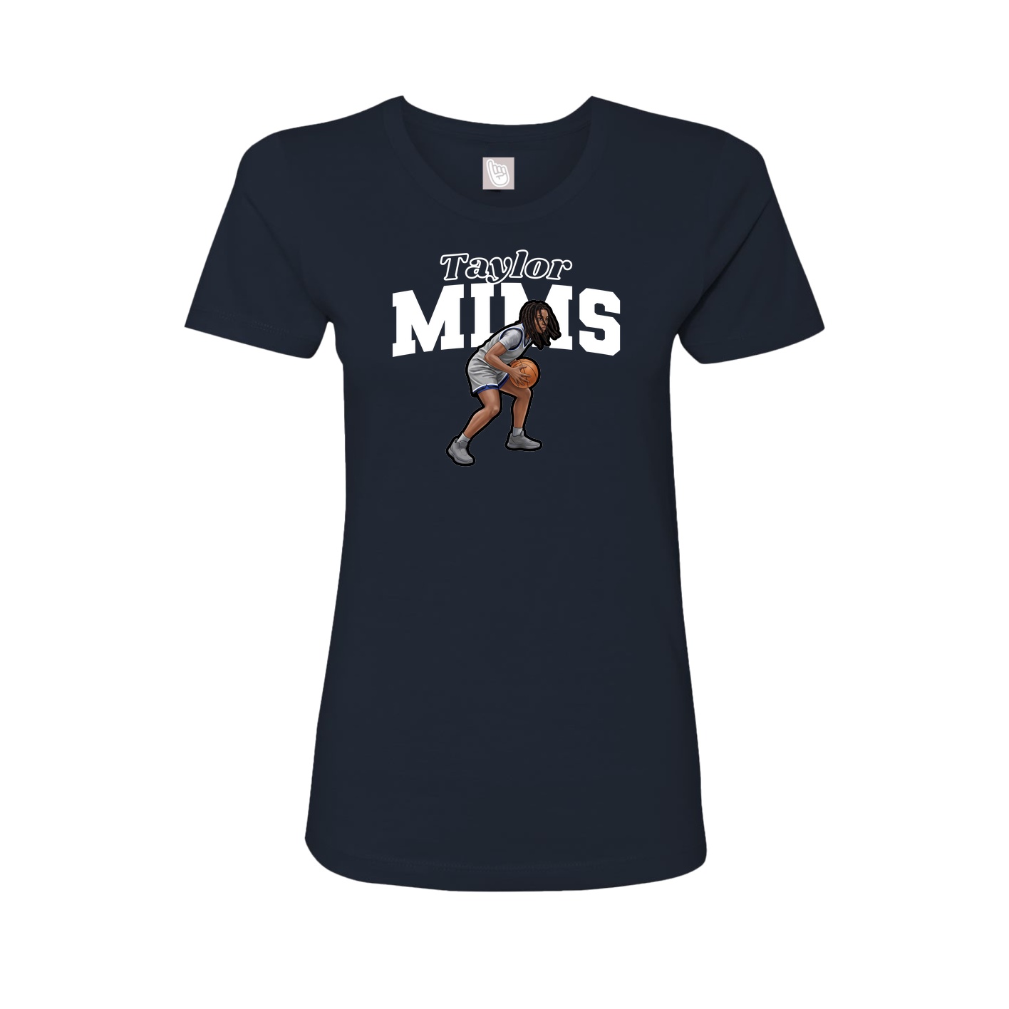 Fitted Women's Tee — Name Arch in Navy
