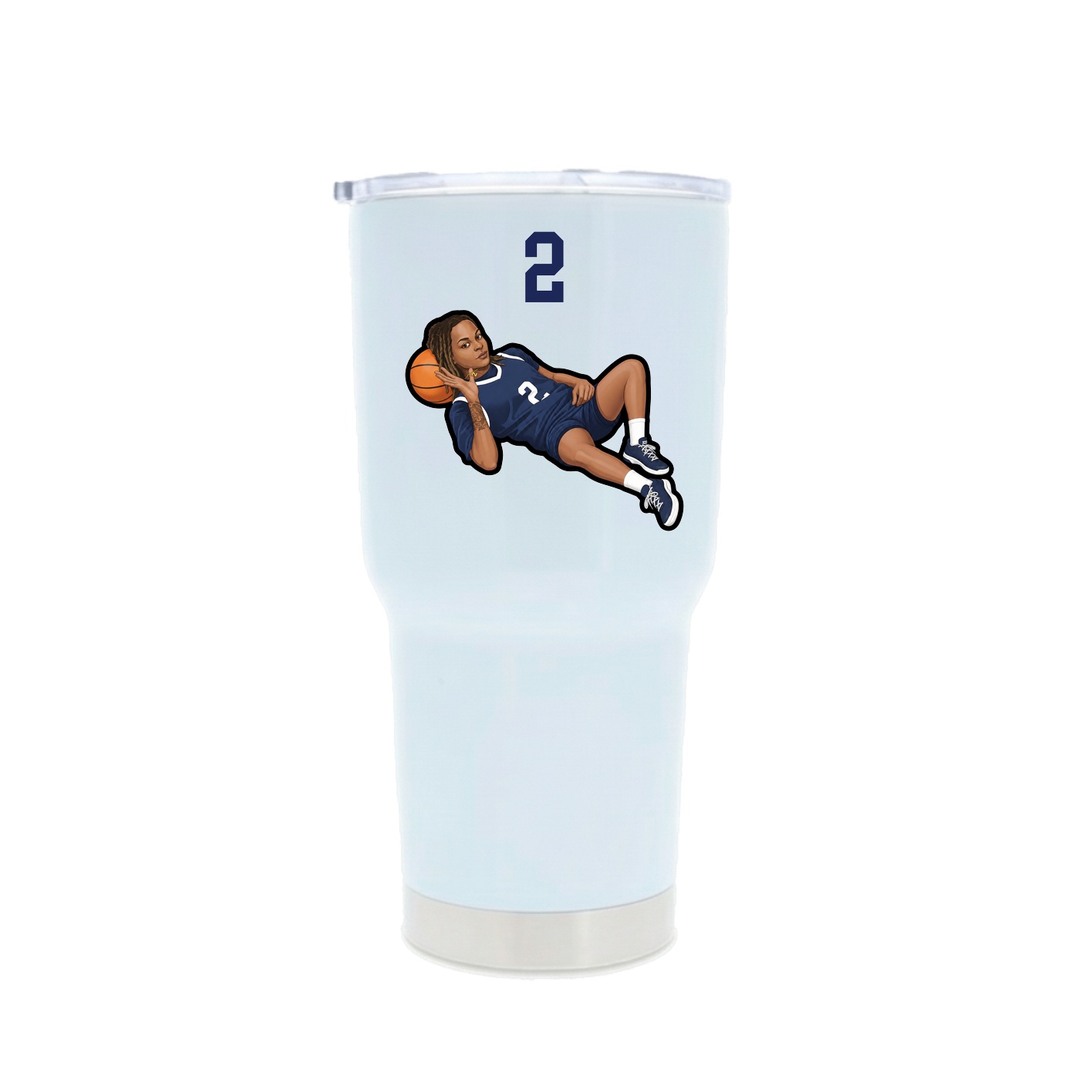 30oz Stainless Steel Tumbler — Number Top in White