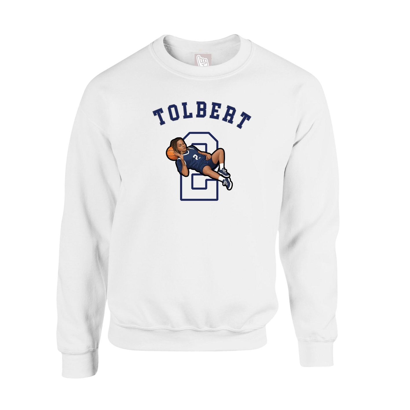 Fleece Crew — Shirsey Arch in White