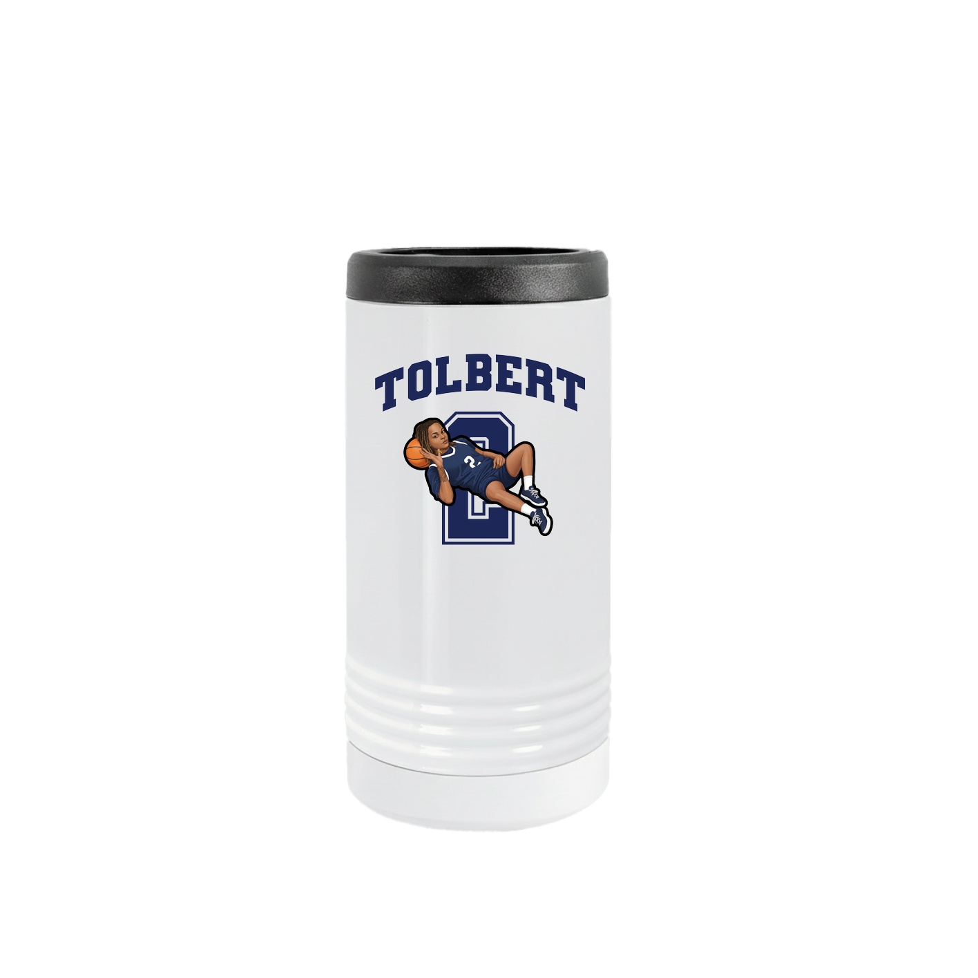 Slim Beverage Holder — Number in White