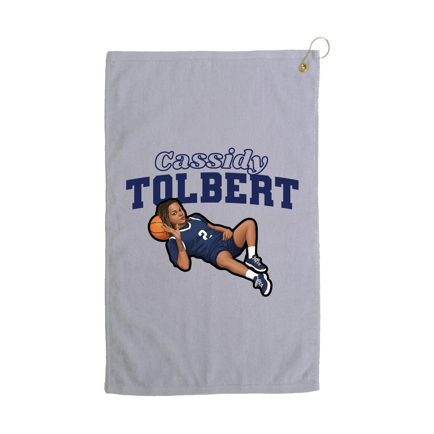 Golf Towel — Name Arch in Grey