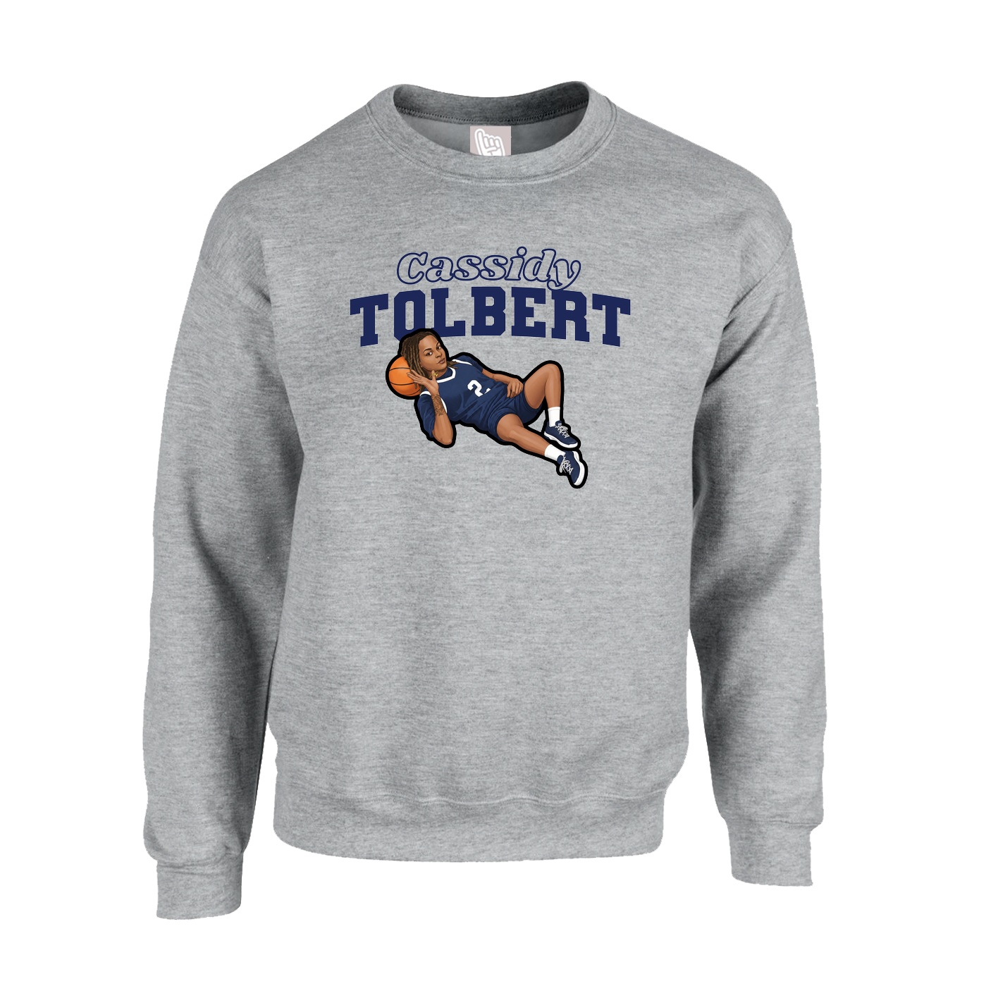 Fleece Crew — Name Arch in Grey