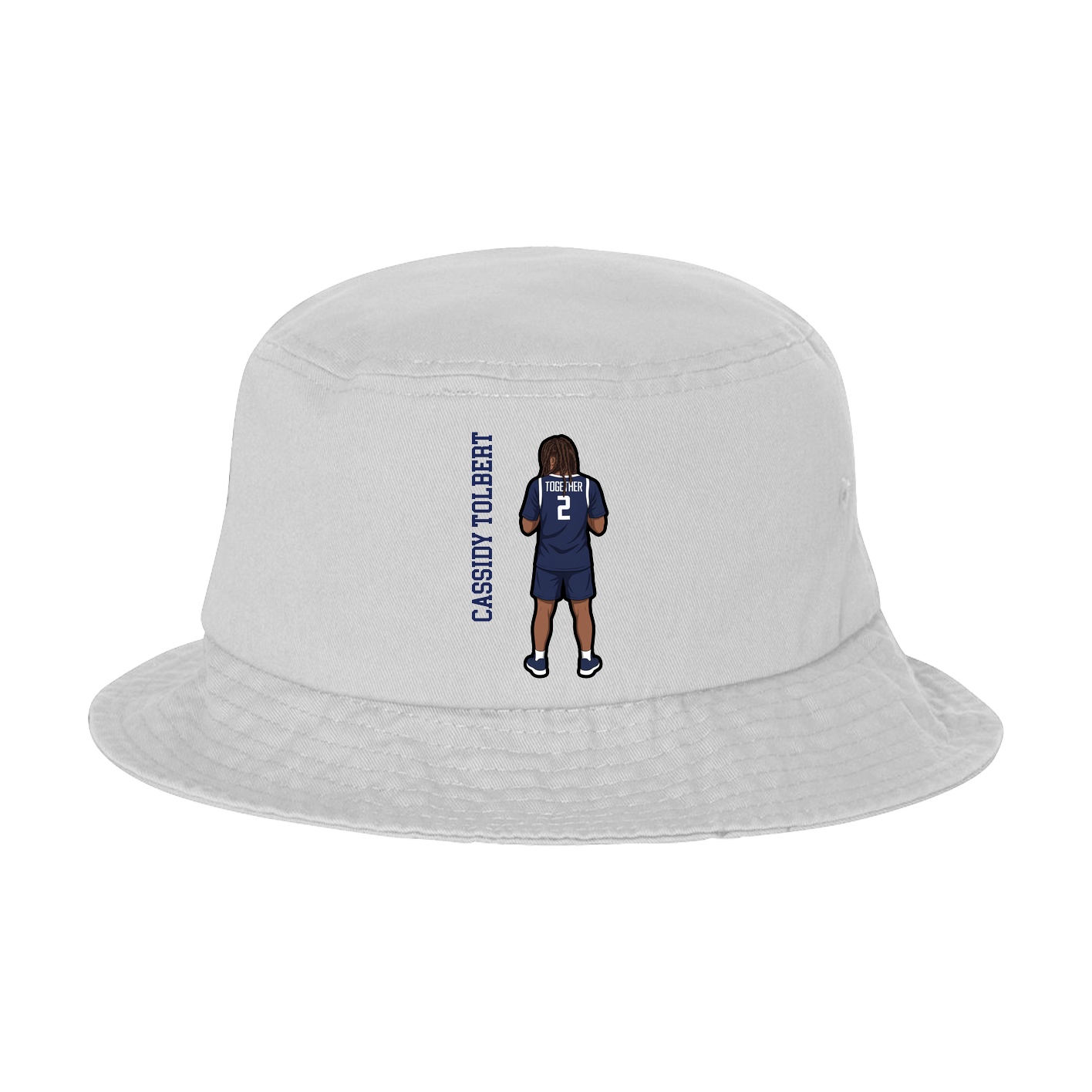 Bucket Cap — Name Vertical in White