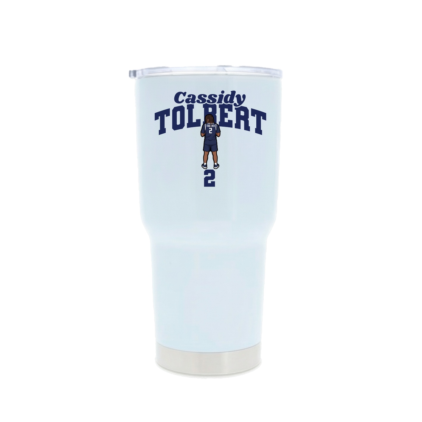 30oz Stainless Steel Tumbler — Signature Arch in White