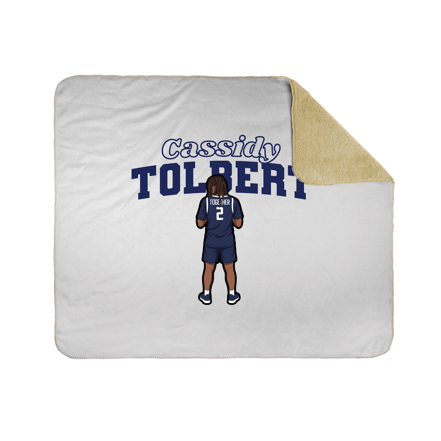 Throw Blanket — Name Arch in White