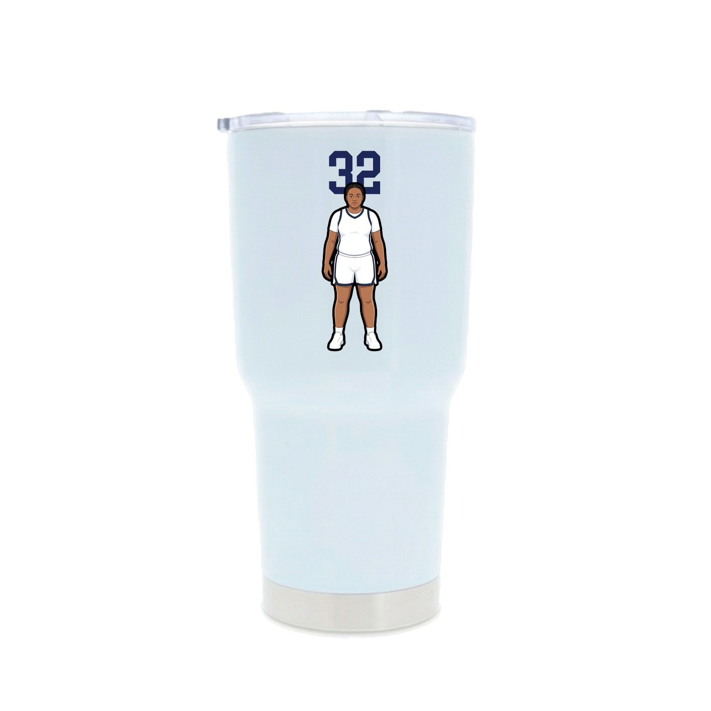 30oz Stainless Steel Tumbler — Number Top in White