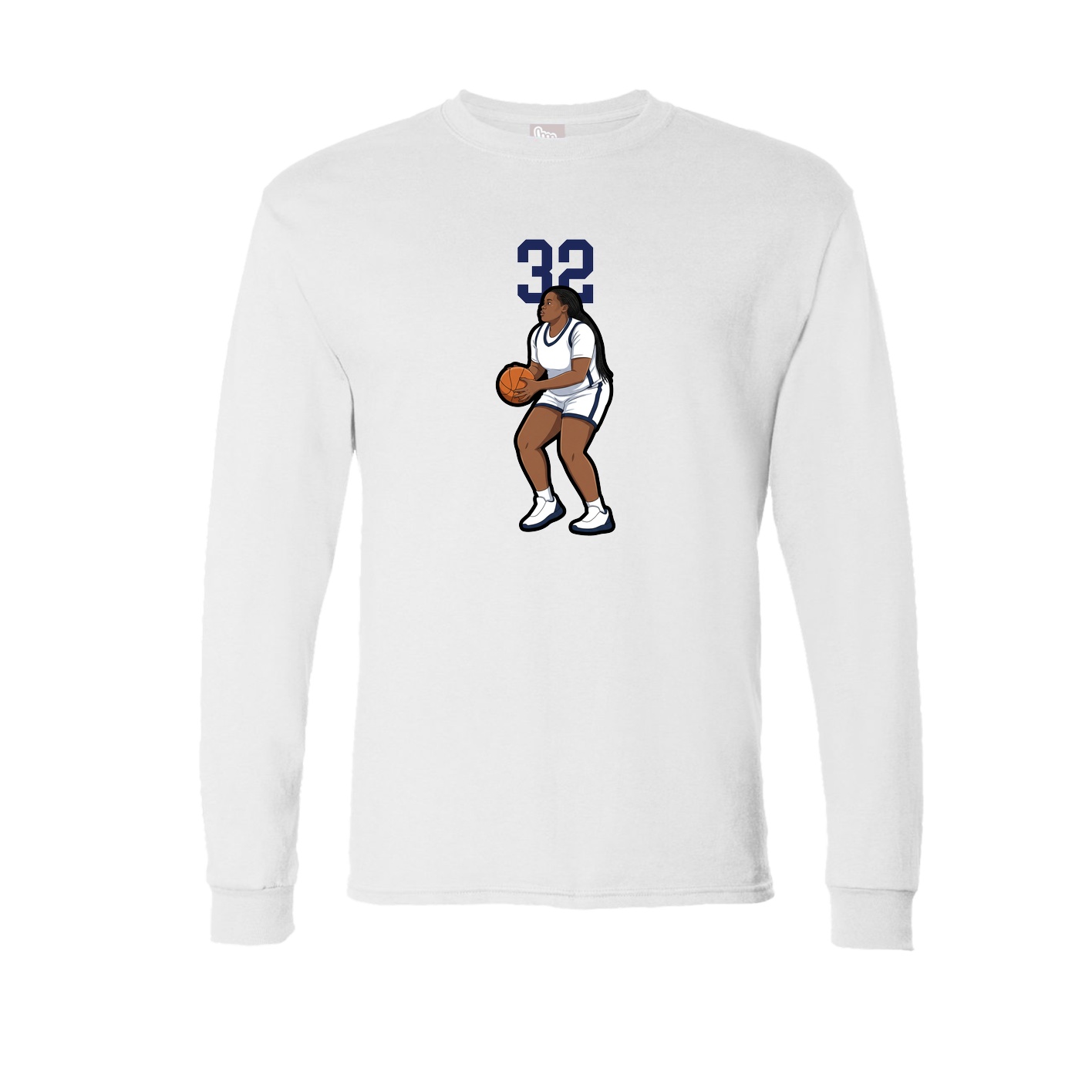 Long Sleeve Tee — Number Top in White