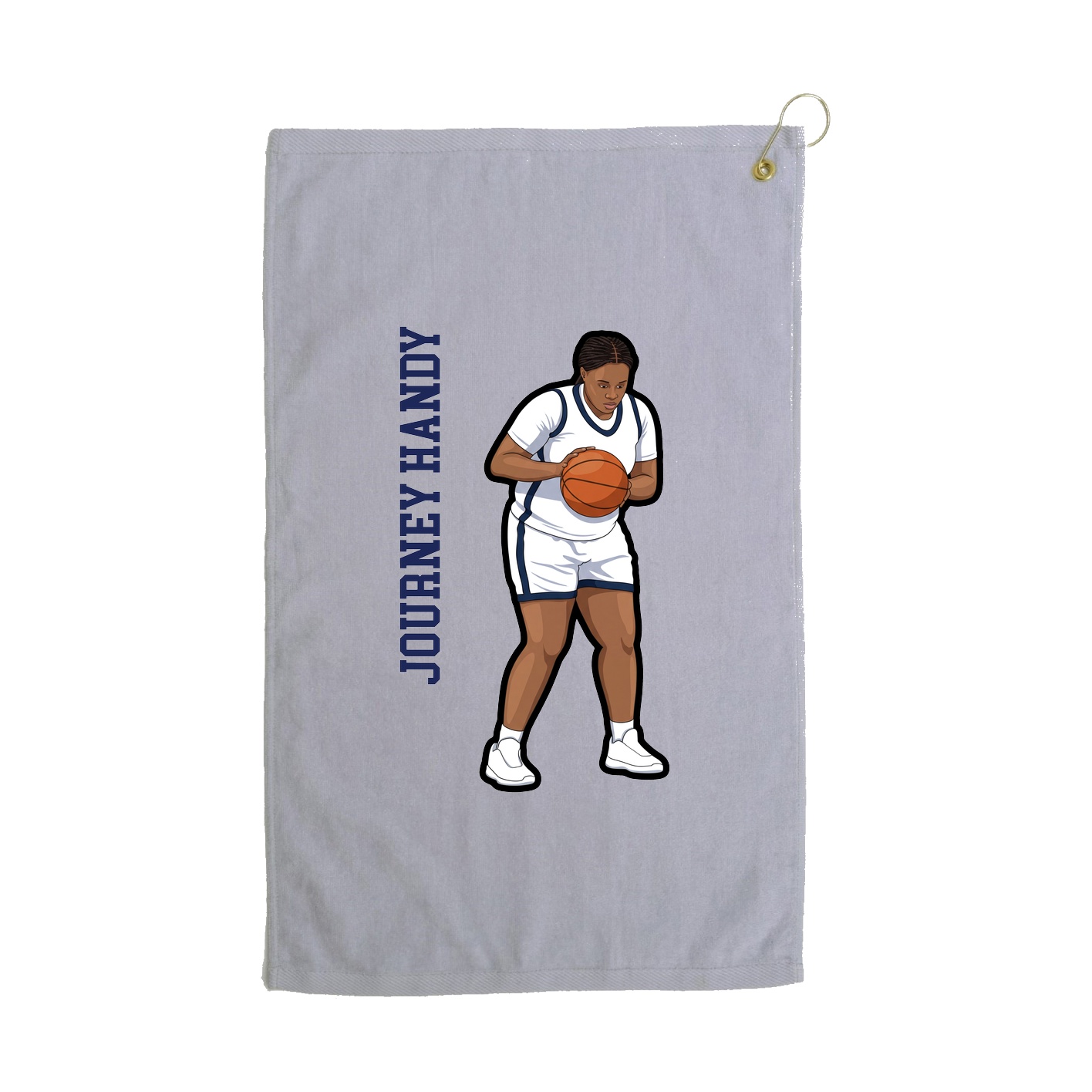 Golf Towel — Name Vertical in Grey