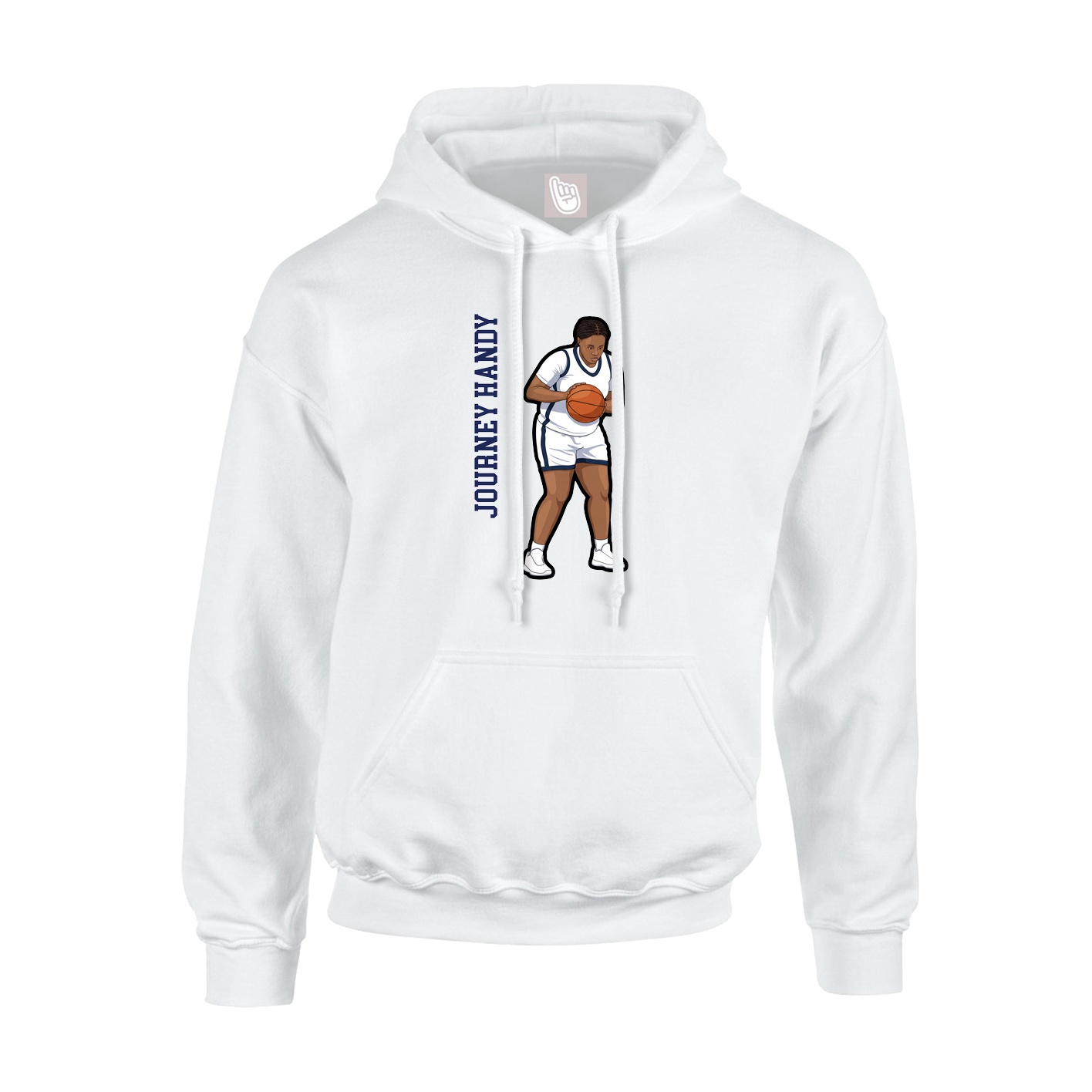 Hoodie — Name Vertical in White